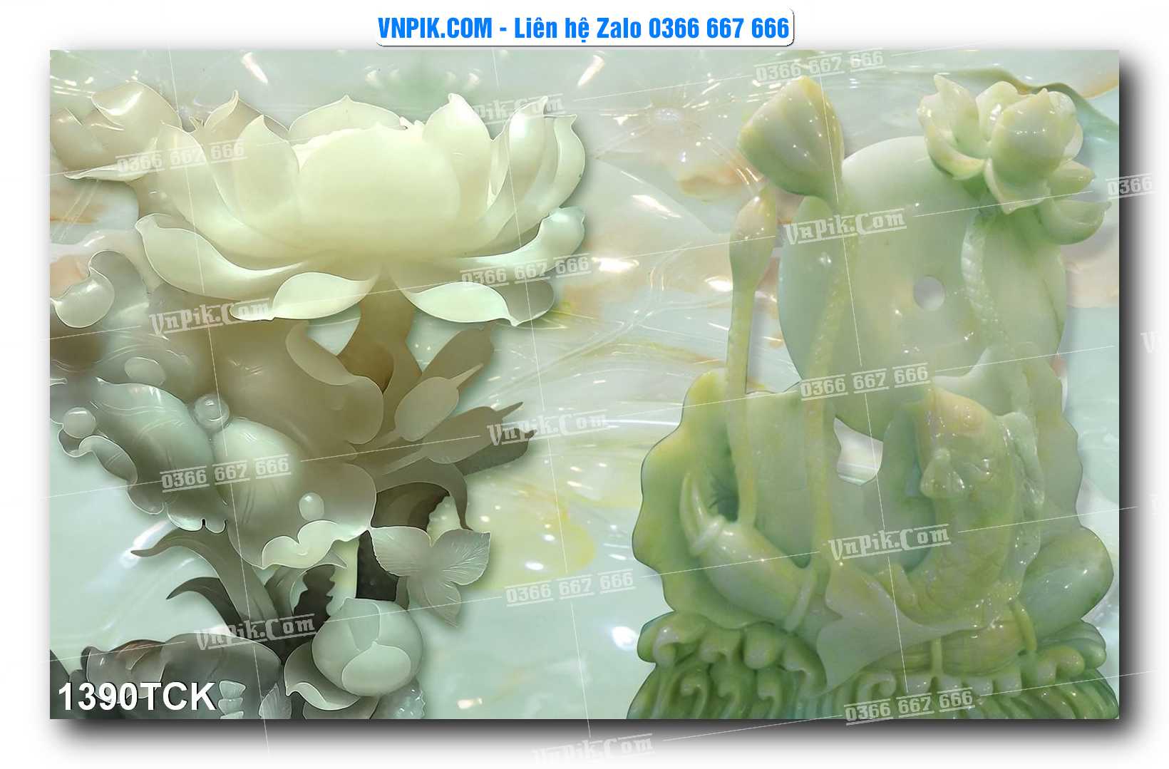 Tranh Hoa Sen – Cá Koi – Cá Chép 1390TCK