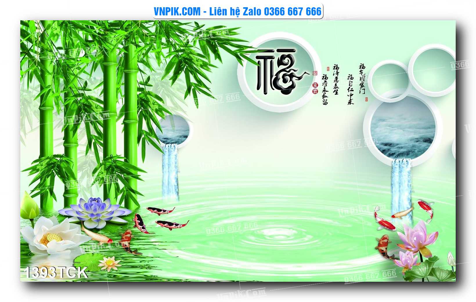Tranh Hoa Sen – Cá Koi – Cá Chép 1393TCK