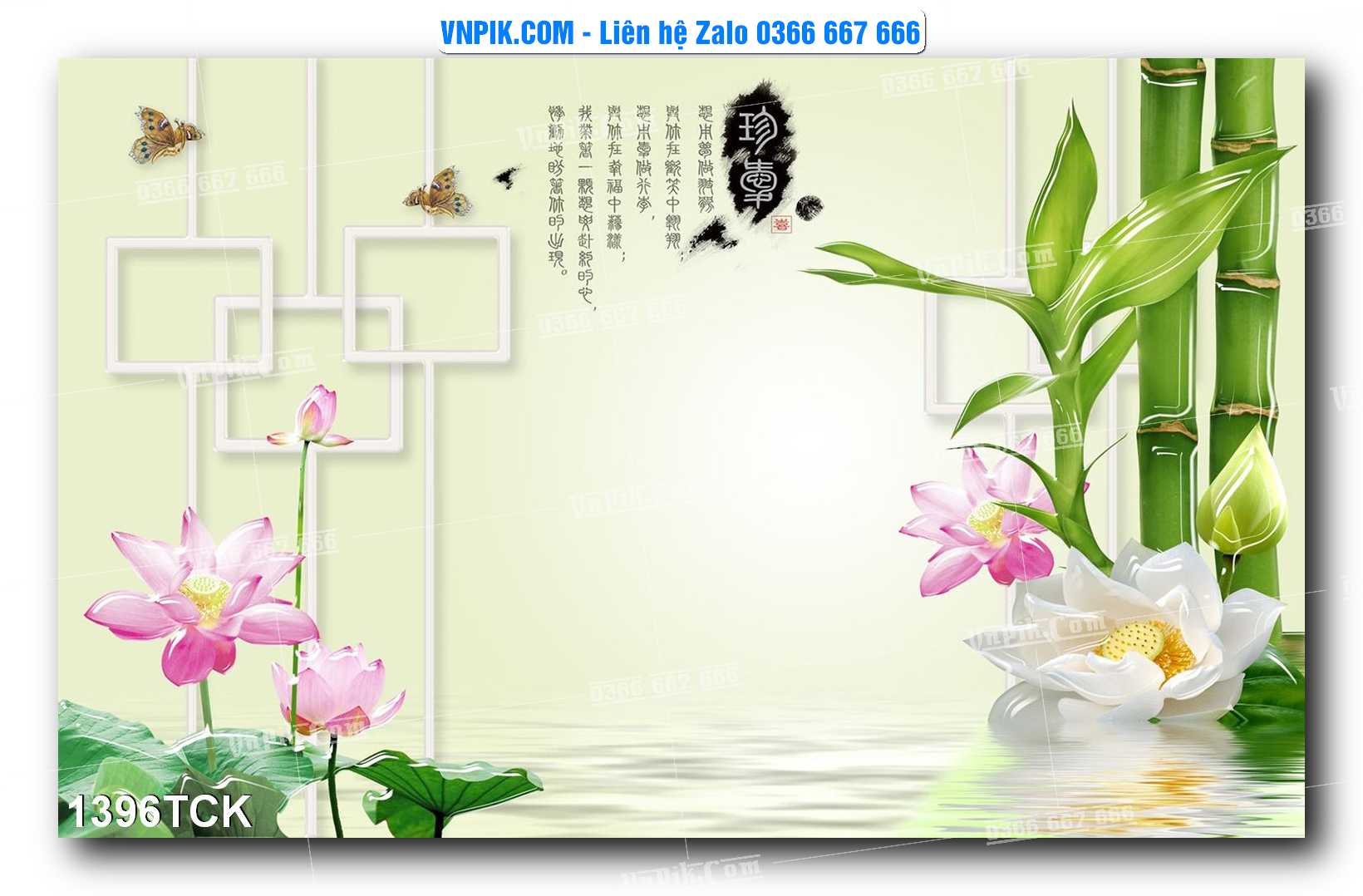 Tranh Hoa Sen – Cá Koi – Cá Chép 1396TCK