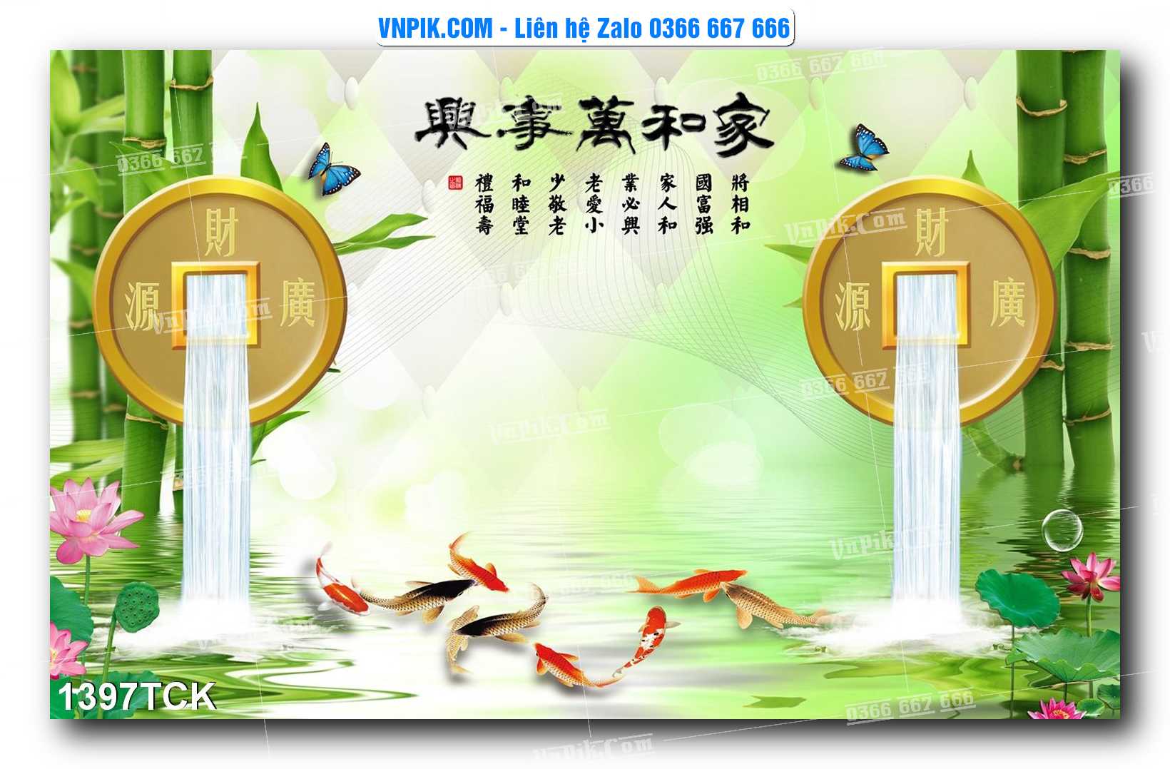 Tranh Hoa Sen – Cá Koi – Cá Chép 1397TCK