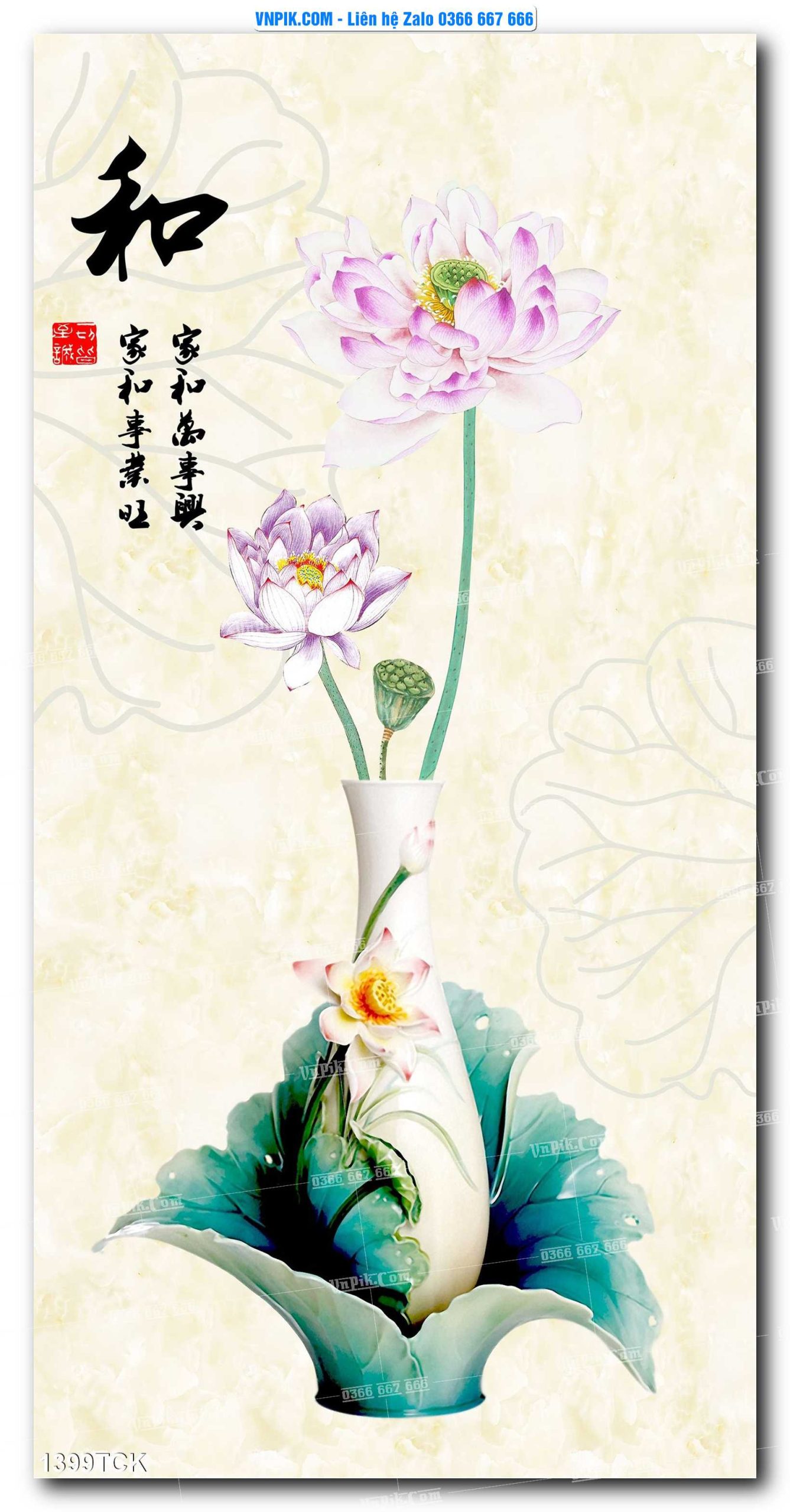 Tranh Hoa Sen – Cá Koi – Cá Chép 1399TCK