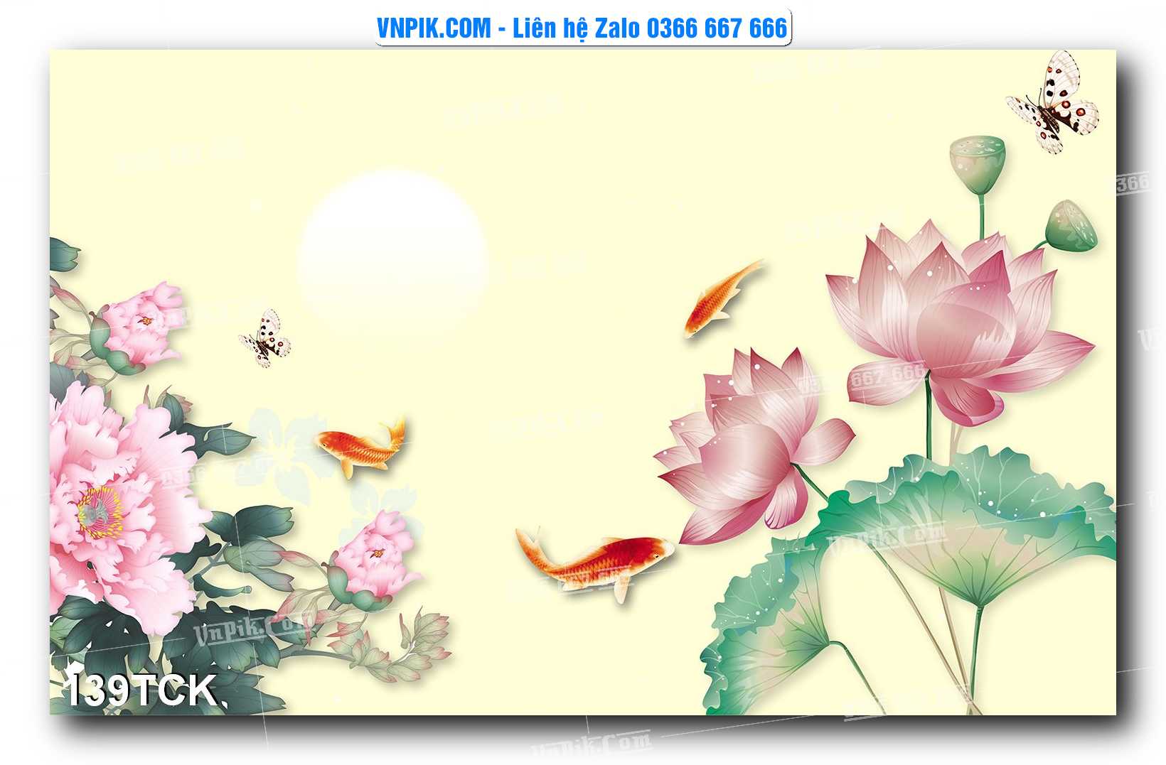 Tranh Hoa Sen – Cá Koi – Cá Chép  139TCK