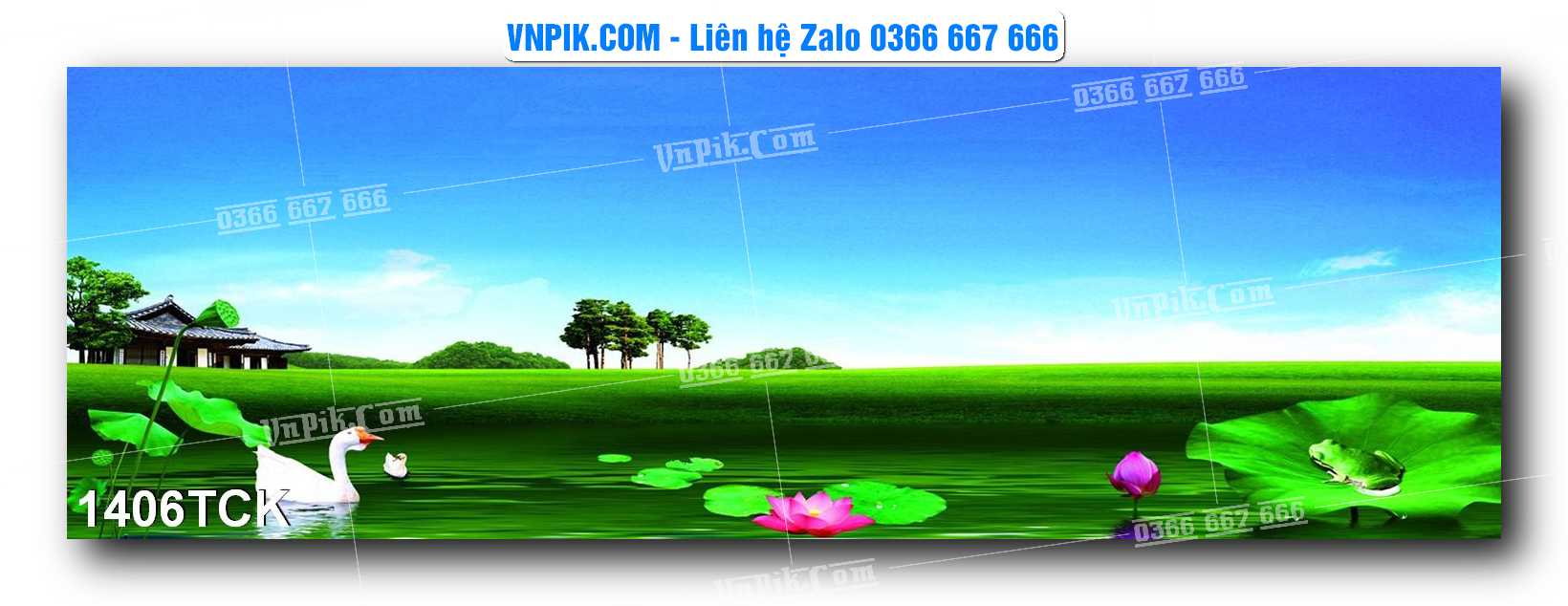 Tranh Hoa Sen – Cá Koi – Cá Chép 1406TCK