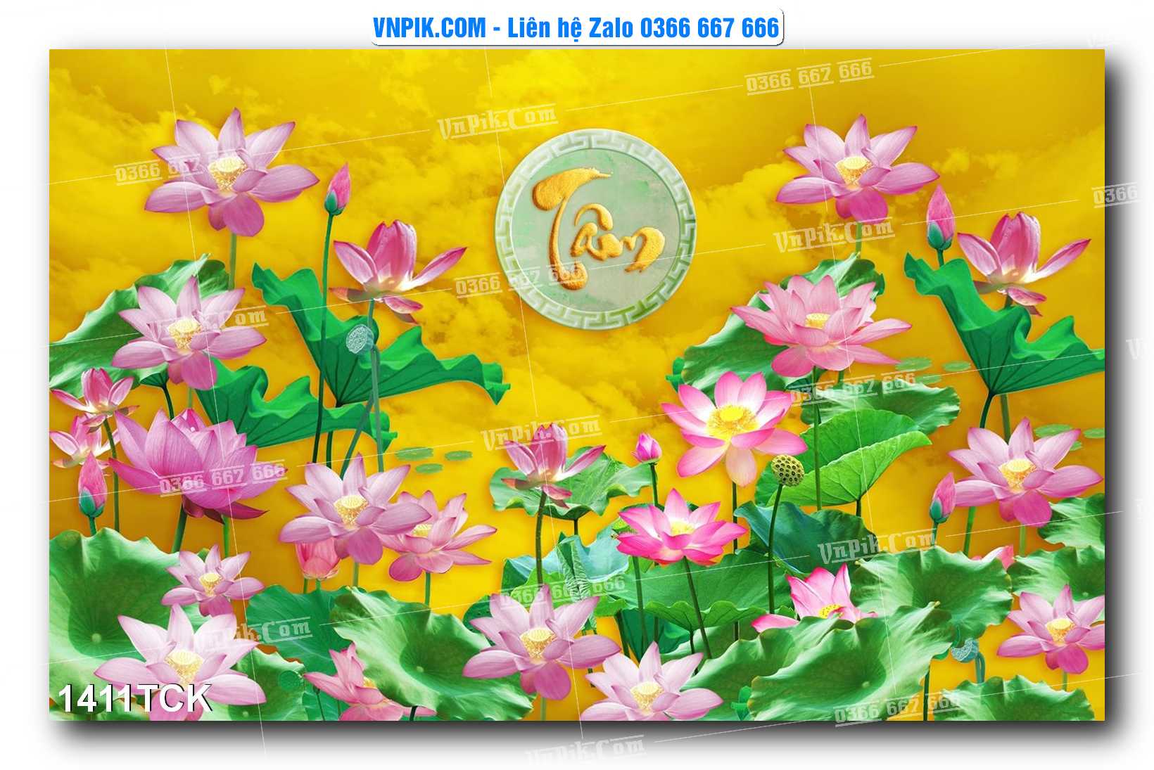 Tranh Hoa Sen – Cá Koi – Cá Chép 1411TCK