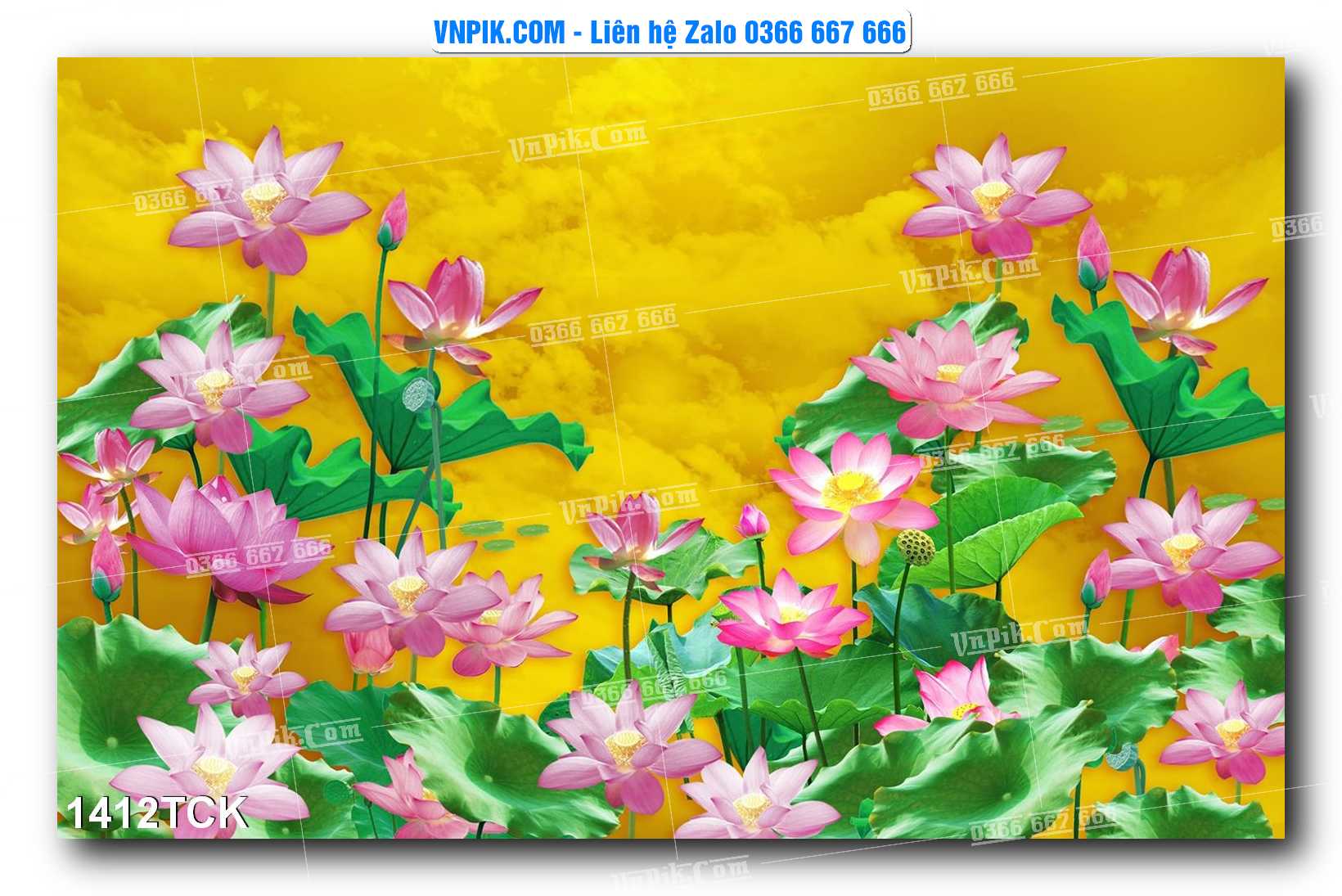 Tranh Hoa Sen – Cá Koi – Cá Chép 1412TCK