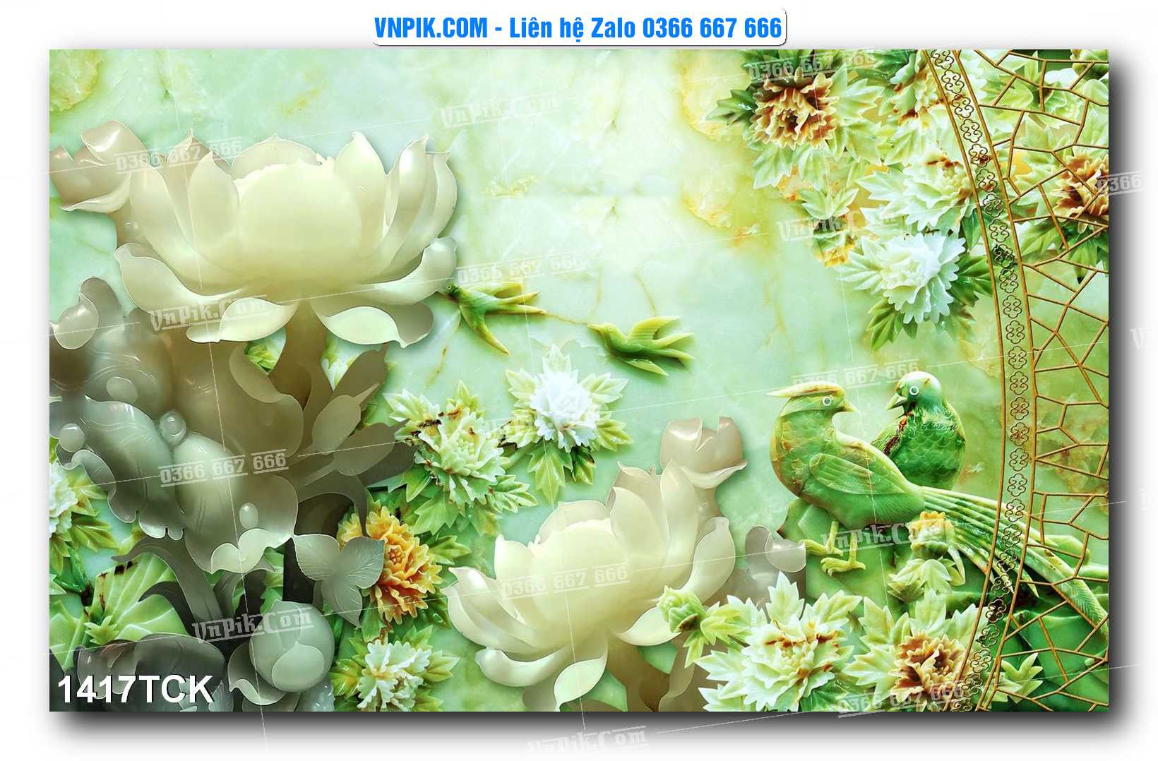 Tranh Hoa Sen – Cá Koi – Cá Chép 1417TCK