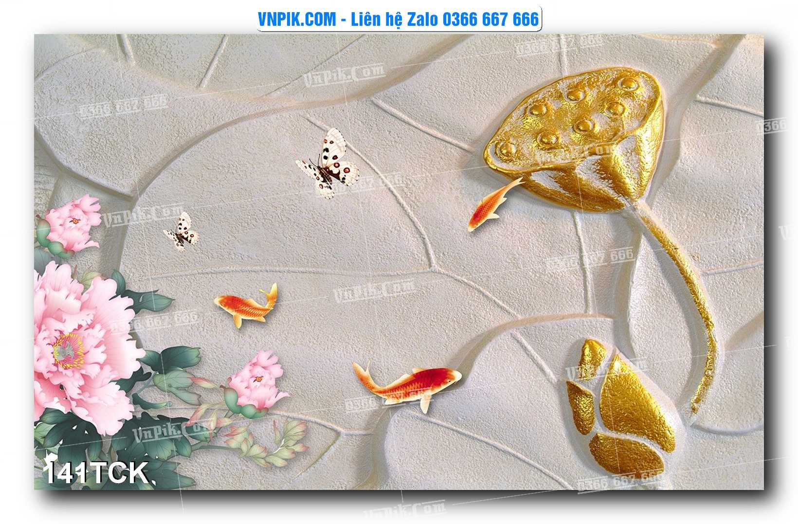 Tranh Hoa Sen – Cá Koi – Cá Chép  141TCK