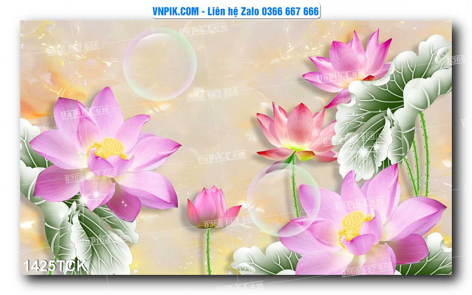 Tranh Hoa Sen – Cá Koi – Cá Chép 1425TCK