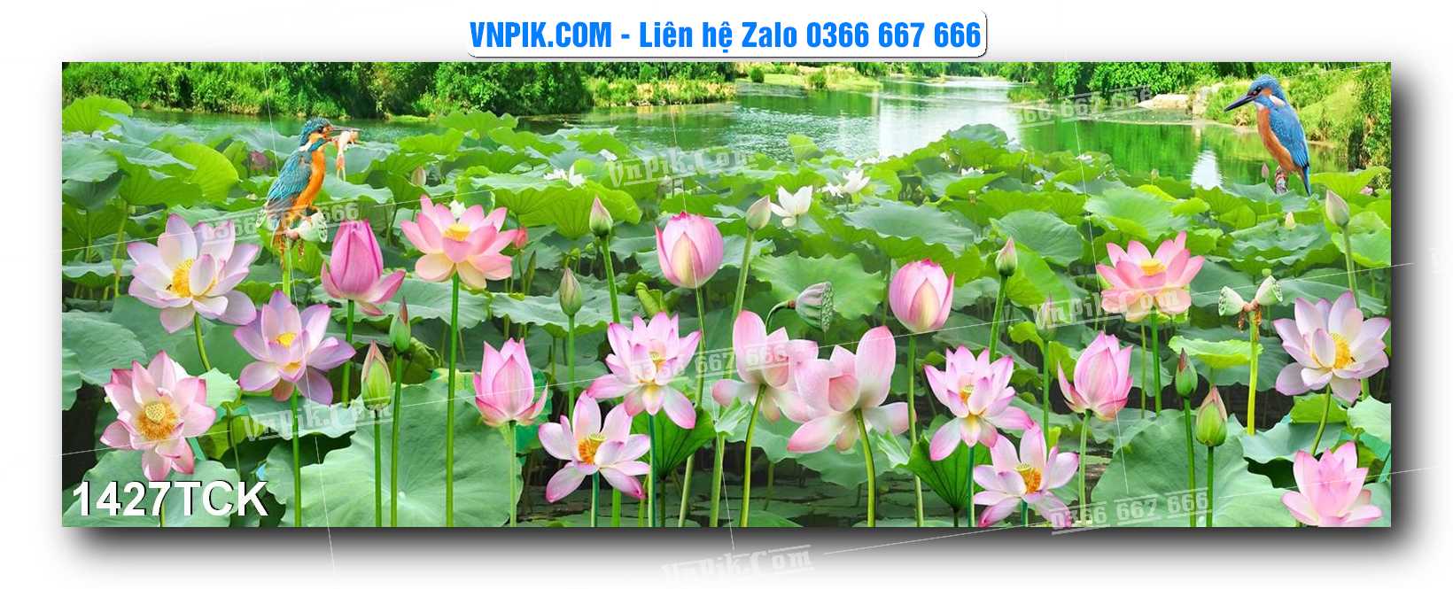 Tranh Hoa Sen – Cá Koi – Cá Chép 1427TCK