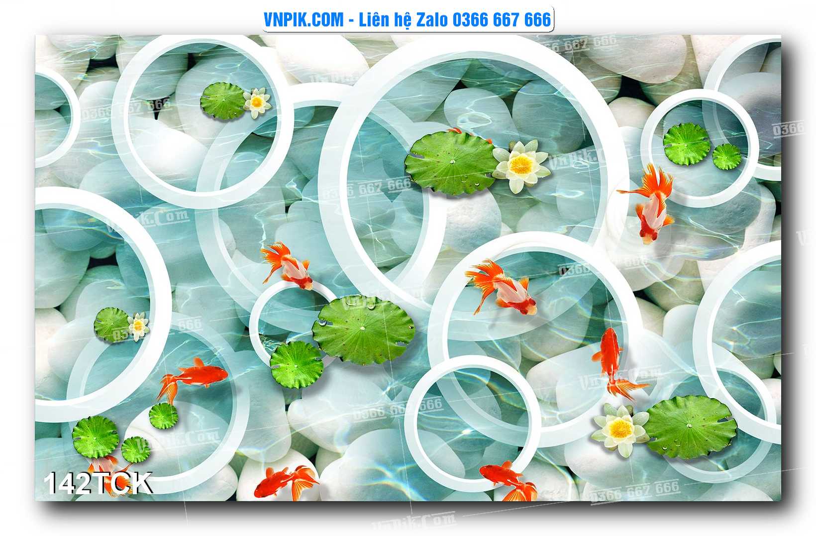 Tranh Hoa Sen – Cá Koi – Cá Chép  142TCK