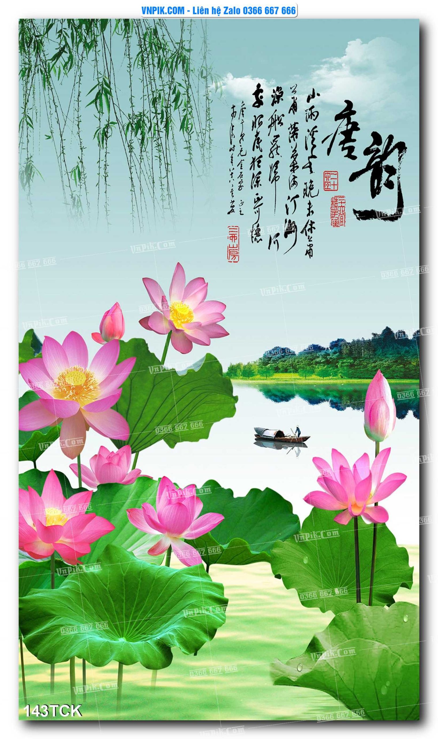 Tranh Hoa Sen – Cá Koi – Cá Chép  143TCK