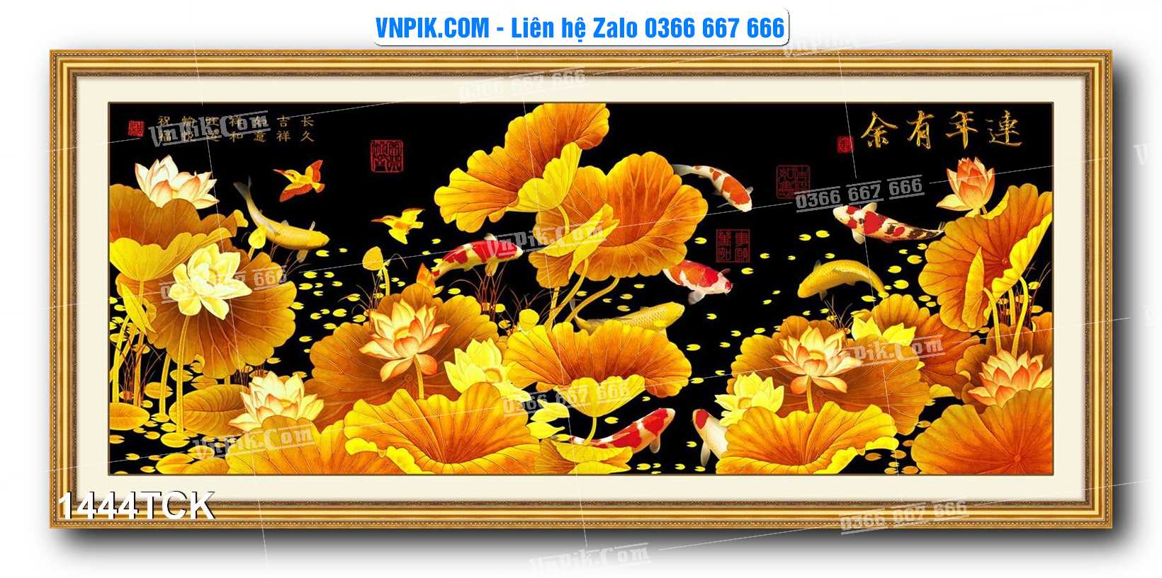 Tranh Hoa Sen – Cá Koi – Cá Chép 1444TCK