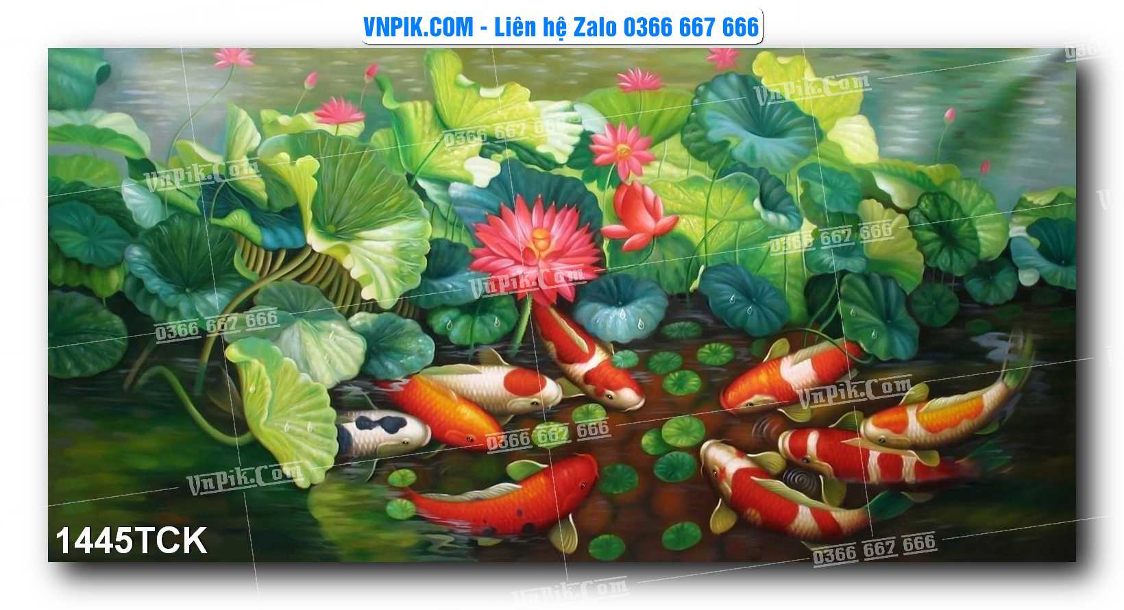 Tranh Hoa Sen – Cá Koi – Cá Chép 1445TCK