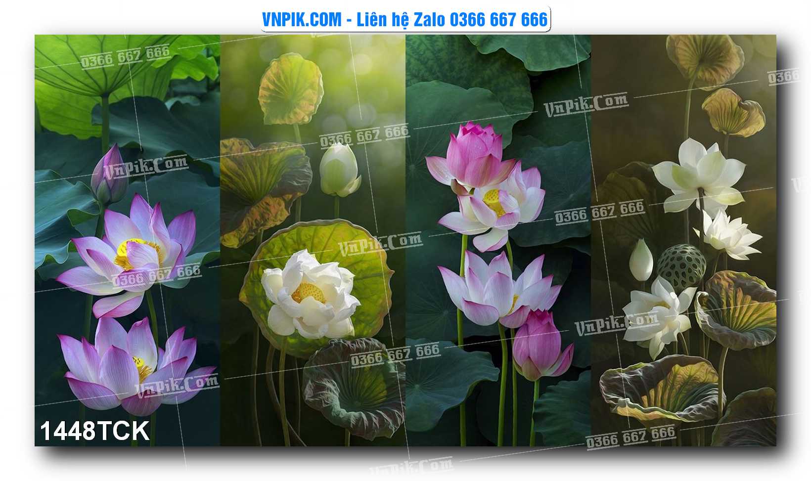 Tranh Hoa Sen – Cá Koi – Cá Chép 1448TCK