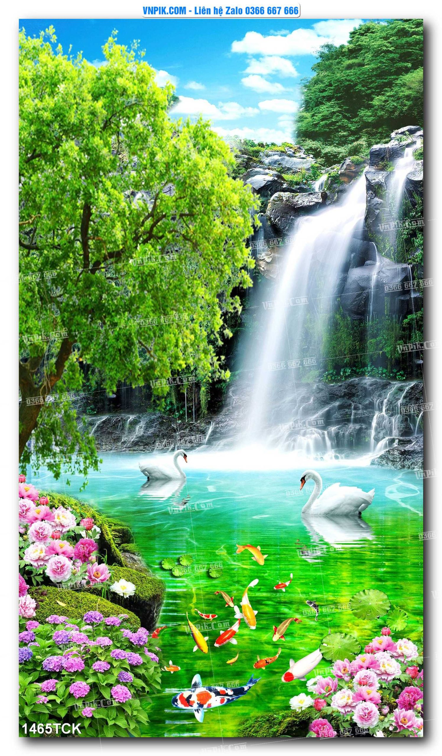 Tranh Hoa Sen – Cá Koi – Cá Chép 1465TCK