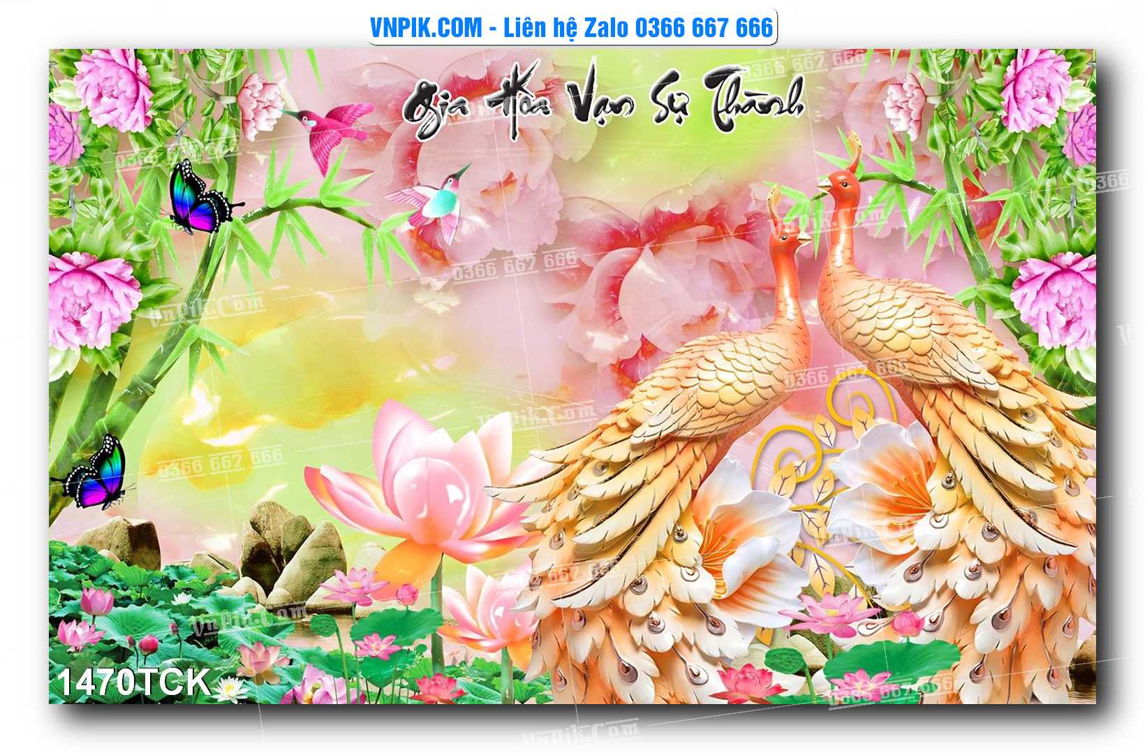 Tranh Hoa Sen – Cá Koi – Cá Chép 1470TCK