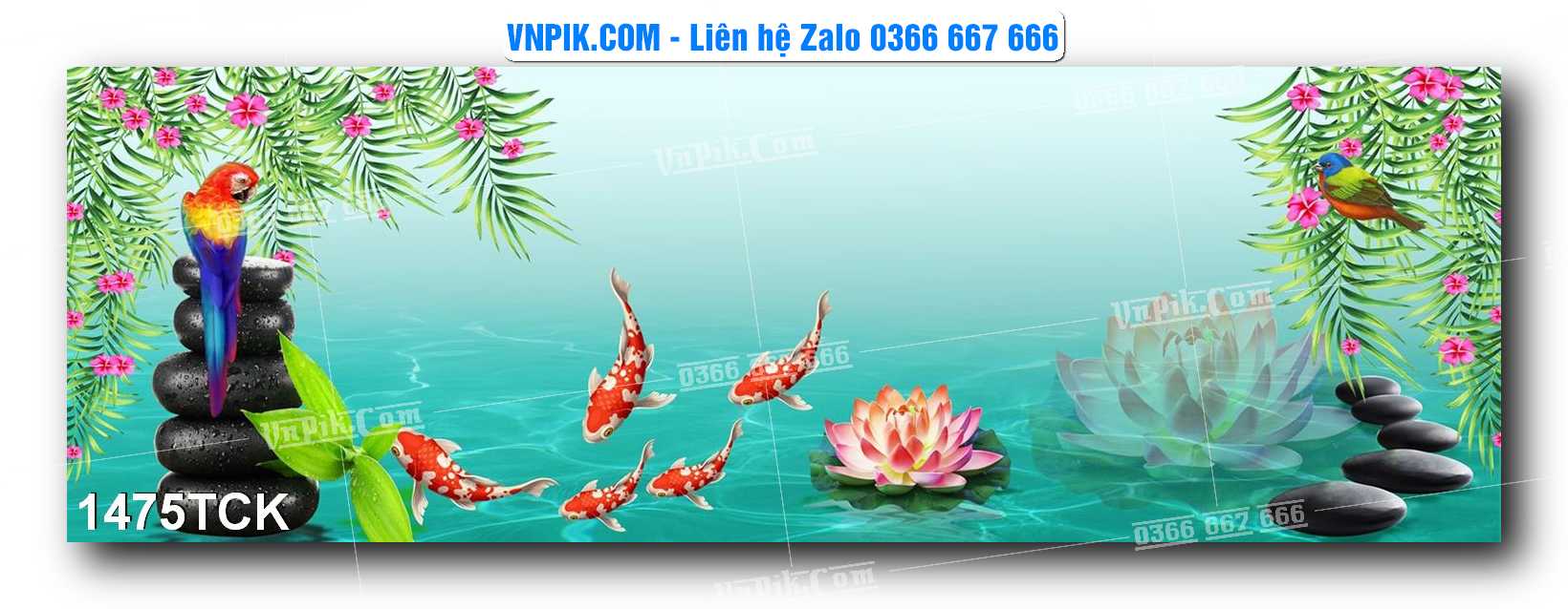 Tranh Hoa Sen – Cá Koi – Cá Chép 1475TCK