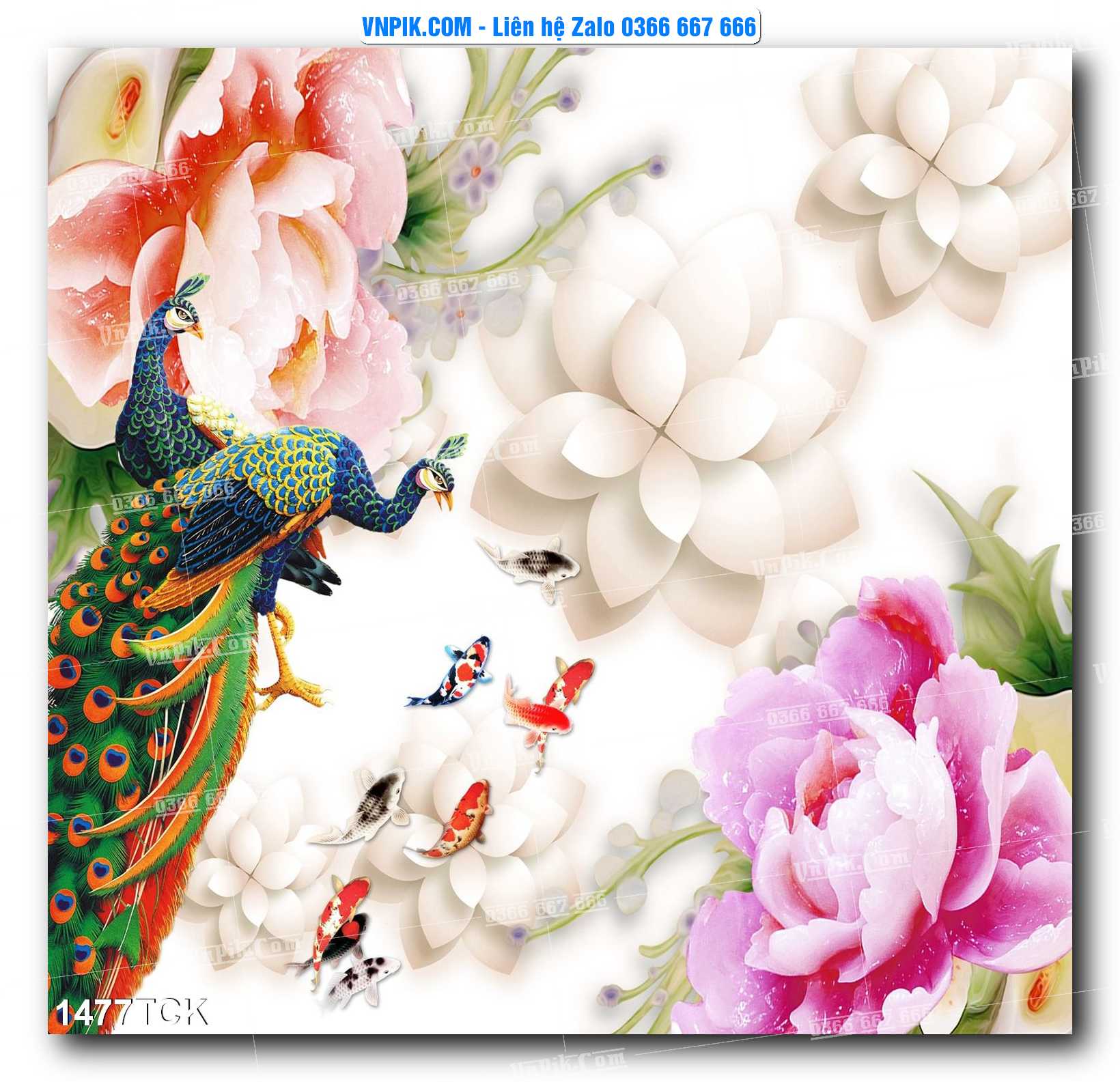 Tranh Hoa Sen – Cá Koi – Cá Chép 1477TCK