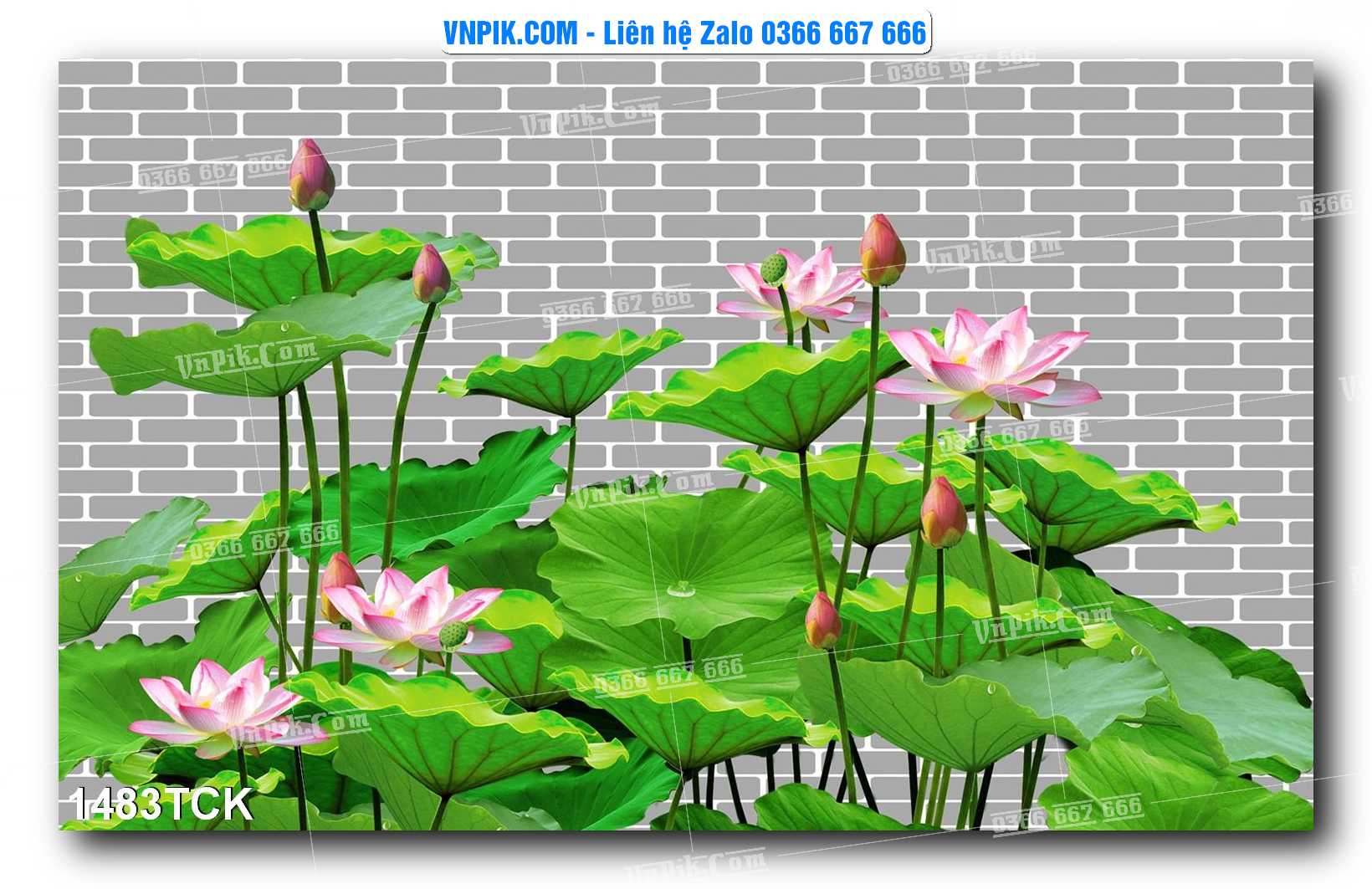 Tranh Hoa Sen – Cá Koi – Cá Chép 1483TCK