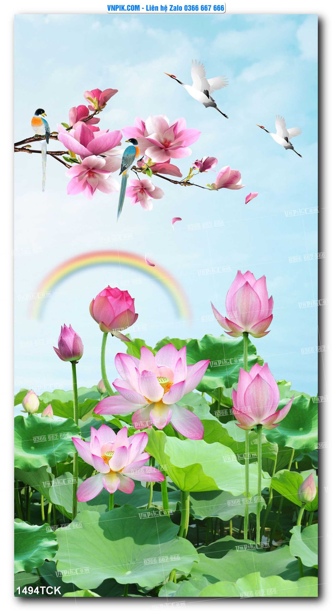 Tranh Hoa Sen – Cá Koi – Cá Chép 1494TCK