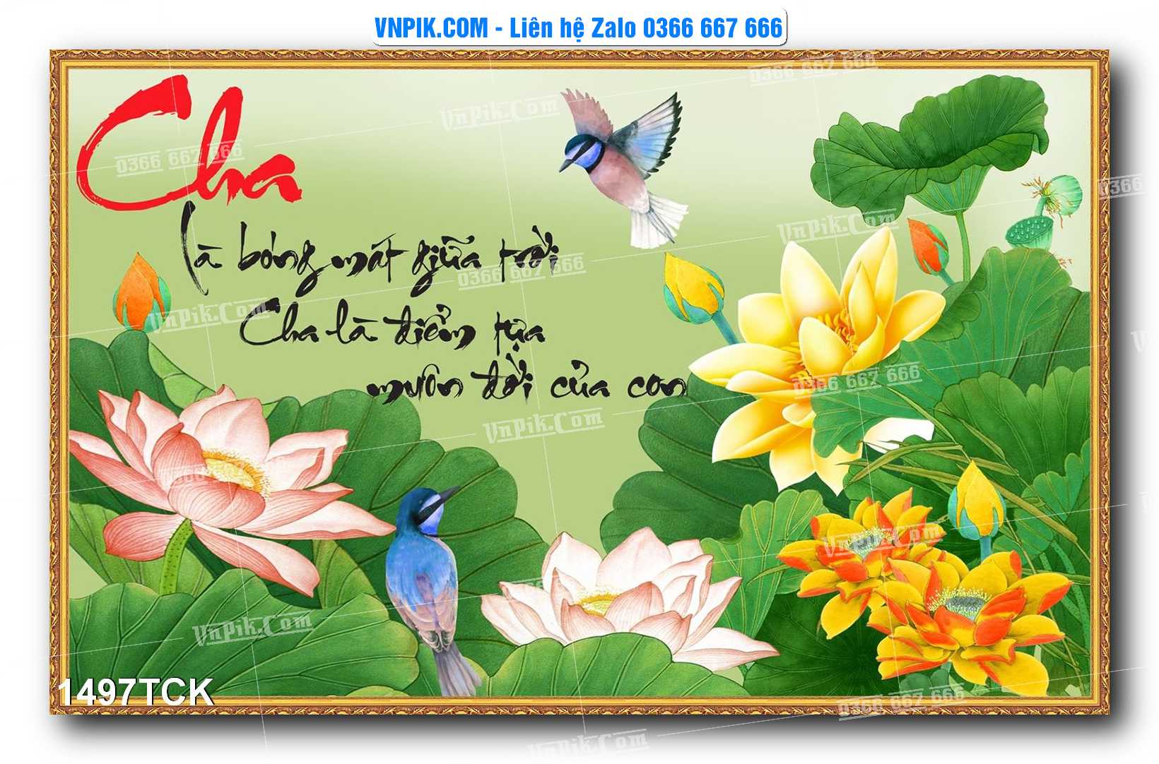 Tranh Hoa Sen – Cá Koi – Cá Chép 1497TCK