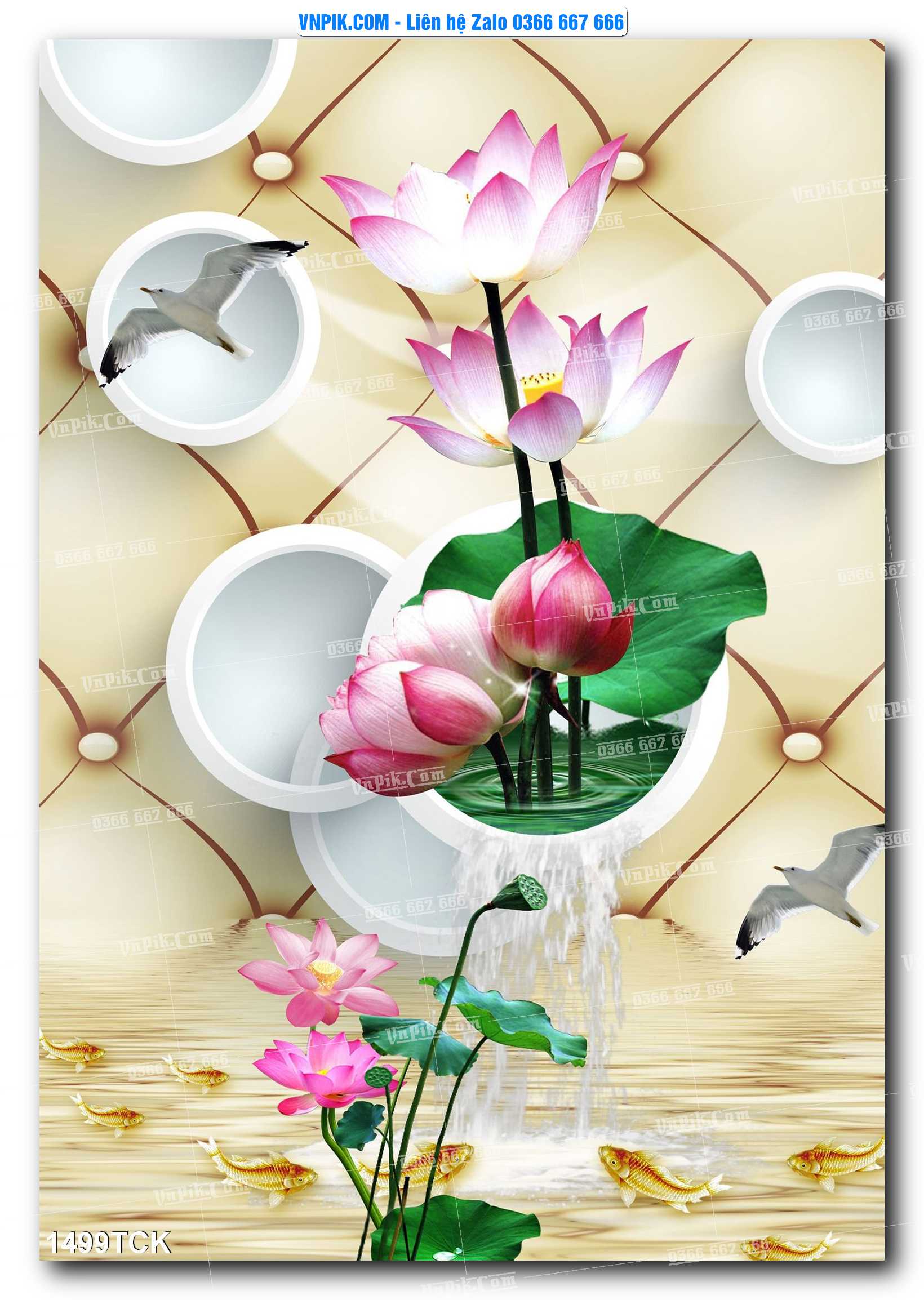 Tranh Hoa Sen – Cá Koi – Cá Chép 1499TCK