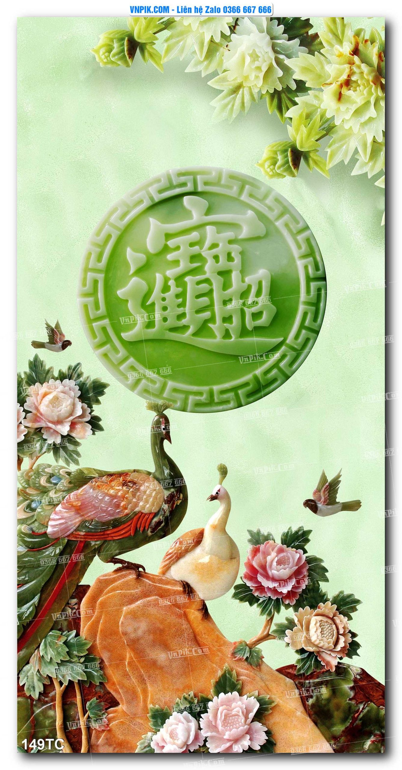 Tranh Treo Tường – Chim Công Hoa Mẫu Đơn 149TC