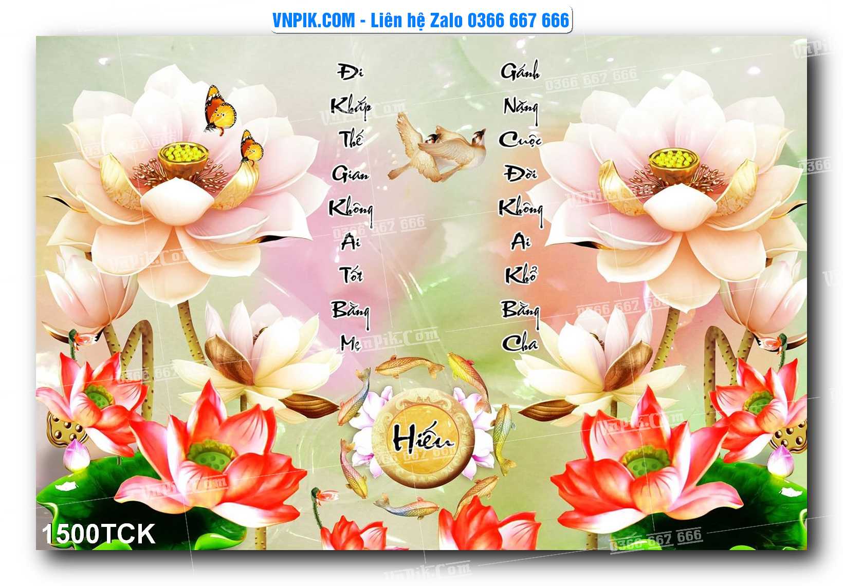 Tranh Hoa Sen – Cá Koi – Cá Chép 1500TCK