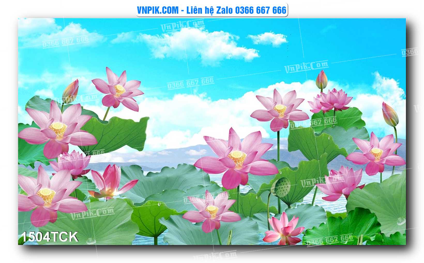 Tranh Hoa Sen – Cá Koi – Cá Chép 1504TCK