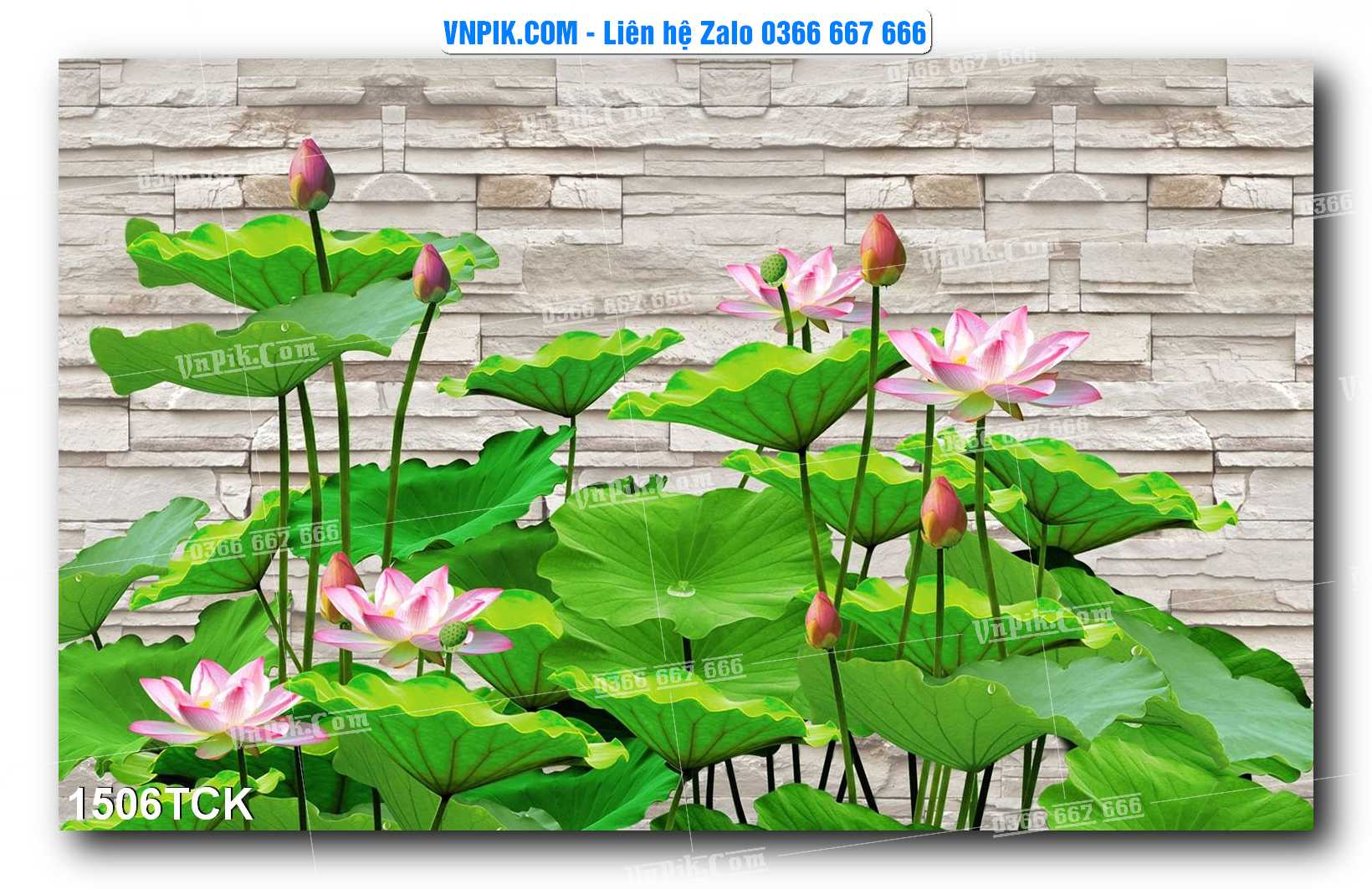 Tranh Hoa Sen – Cá Koi – Cá Chép 1506TCK