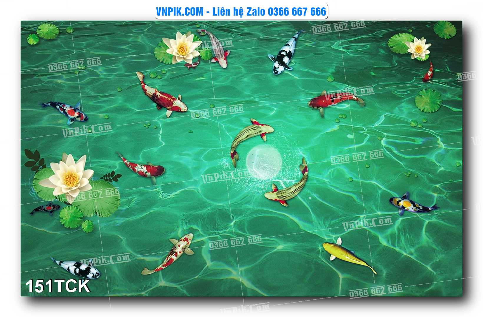 Tranh Hoa Sen – Cá Koi – Cá Chép  151TCK