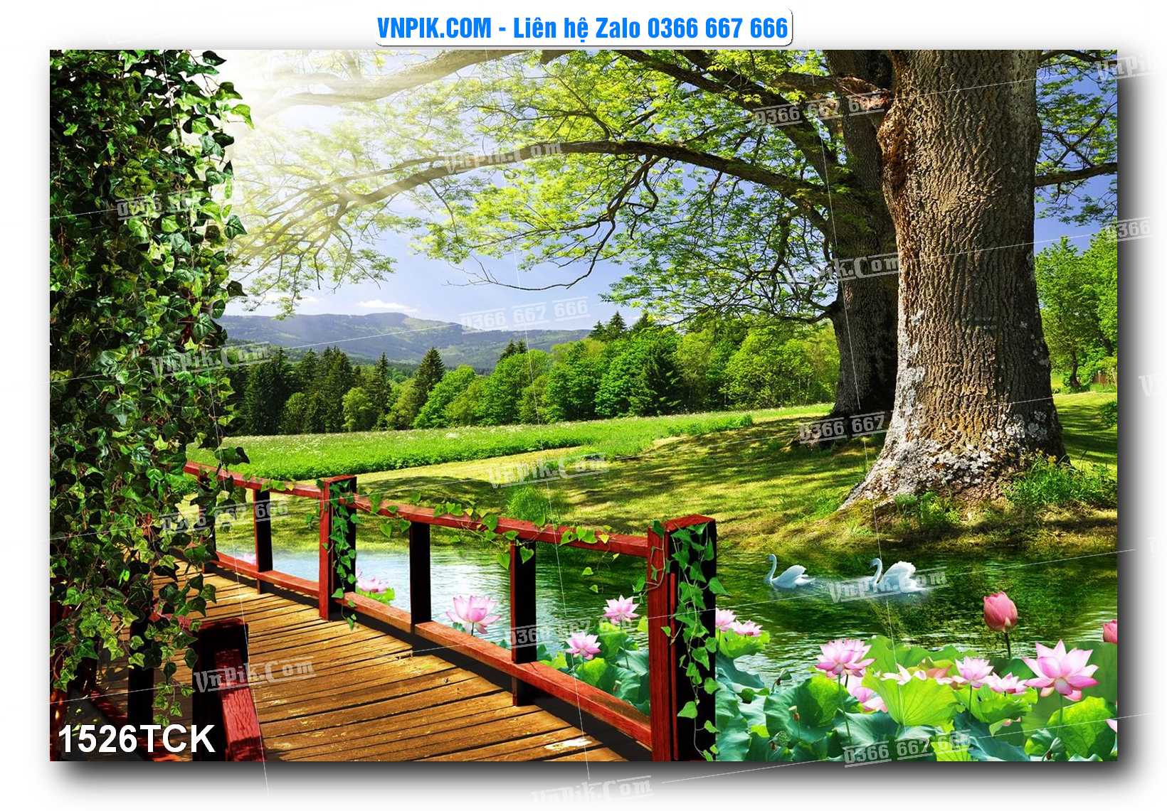 Tranh Hoa Sen – Cá Koi – Cá Chép 1526TCK