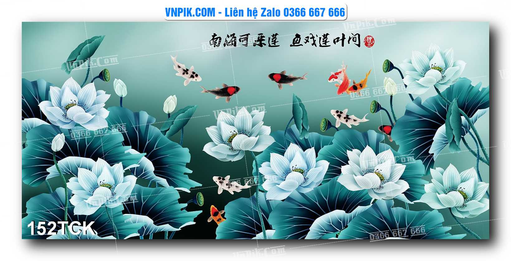 Tranh Hoa Sen – Cá Koi – Cá Chép  152TCK
