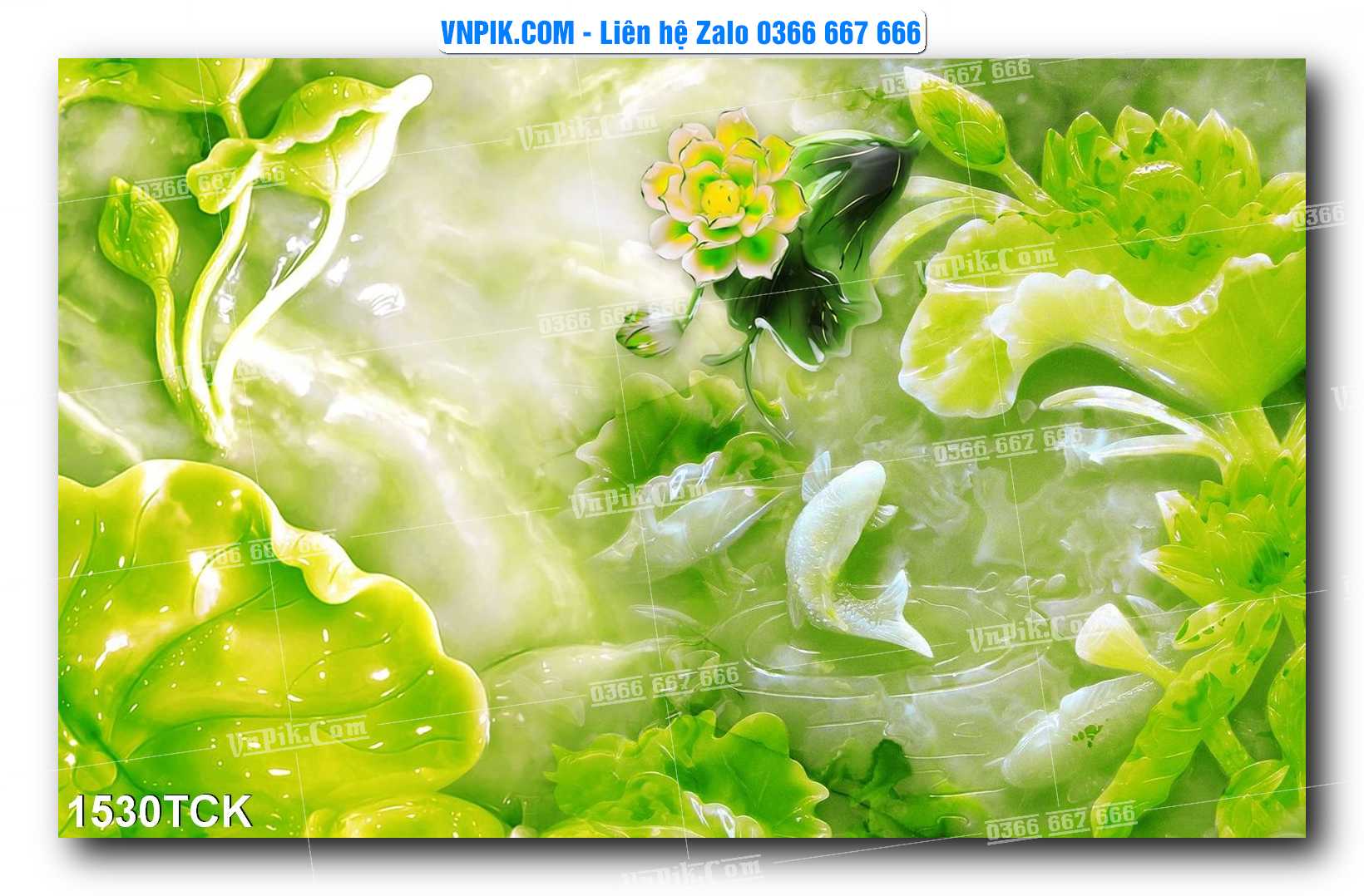 Tranh Hoa Sen – Cá Koi – Cá Chép 1530TCK