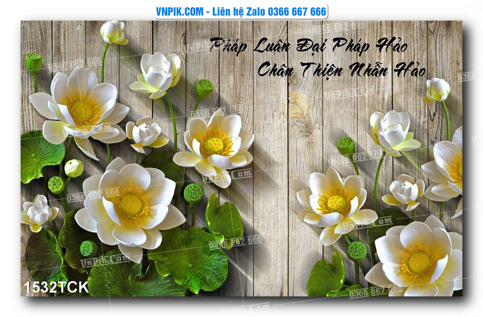 Tranh Hoa Sen – Cá Koi – Cá Chép 1532TCK