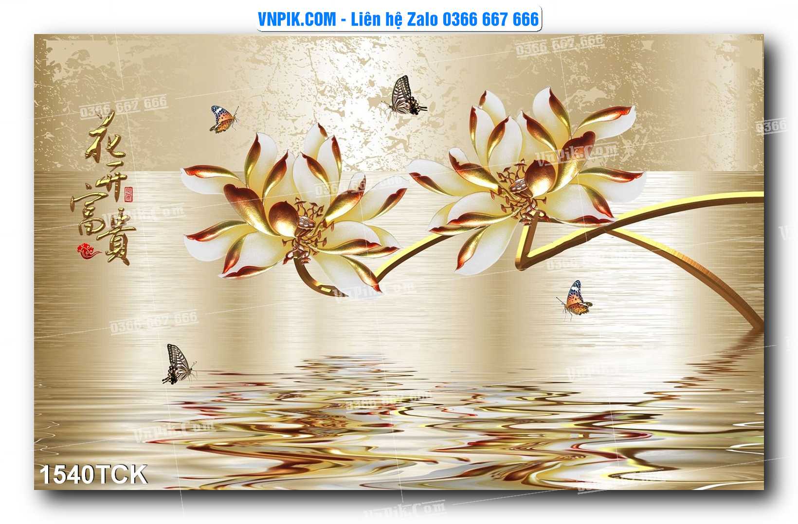 Tranh Hoa Sen – Cá Koi – Cá Chép 1540TCK