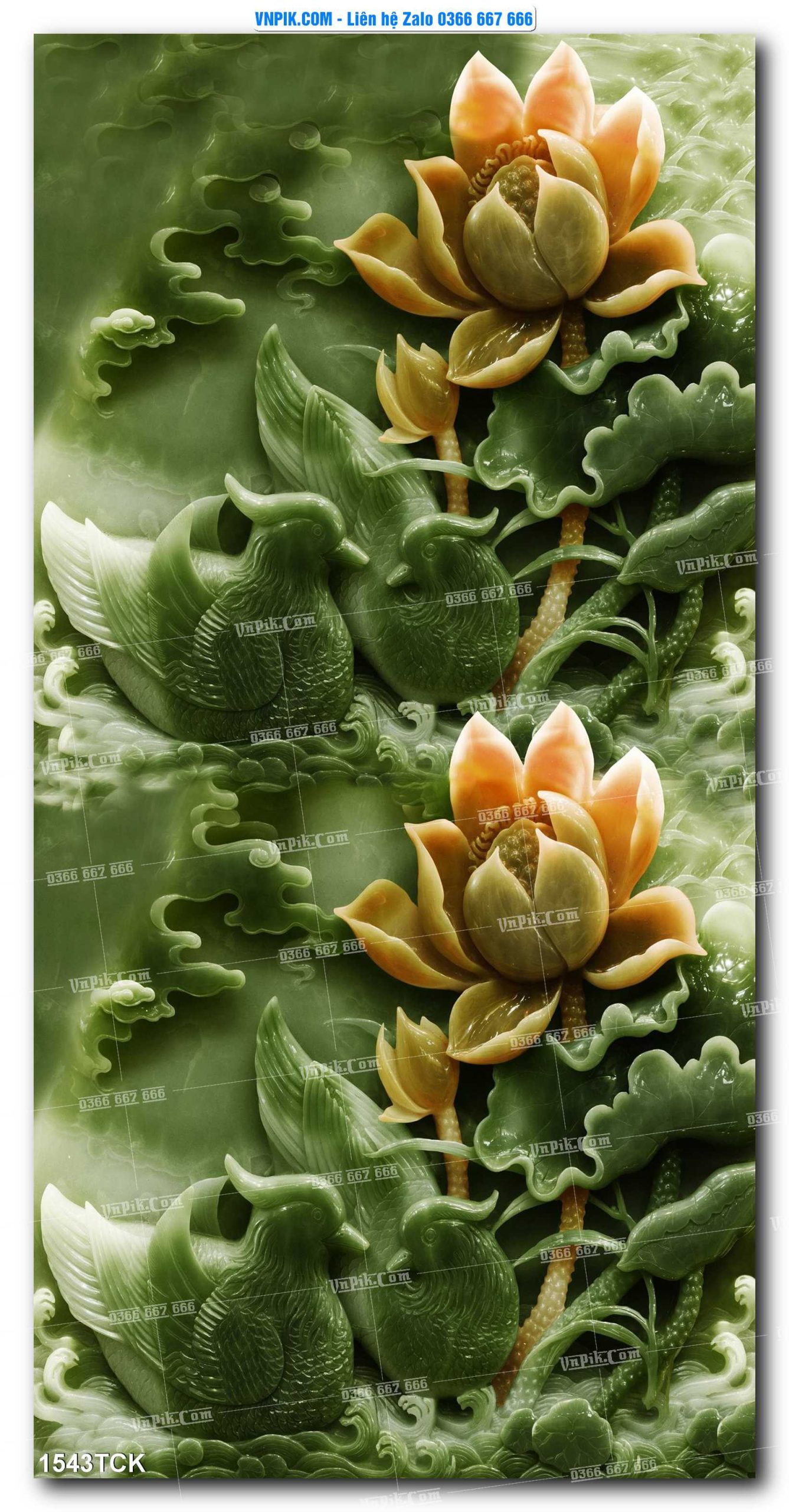 Tranh Hoa Sen – Cá Koi – Cá Chép 1543TCK
