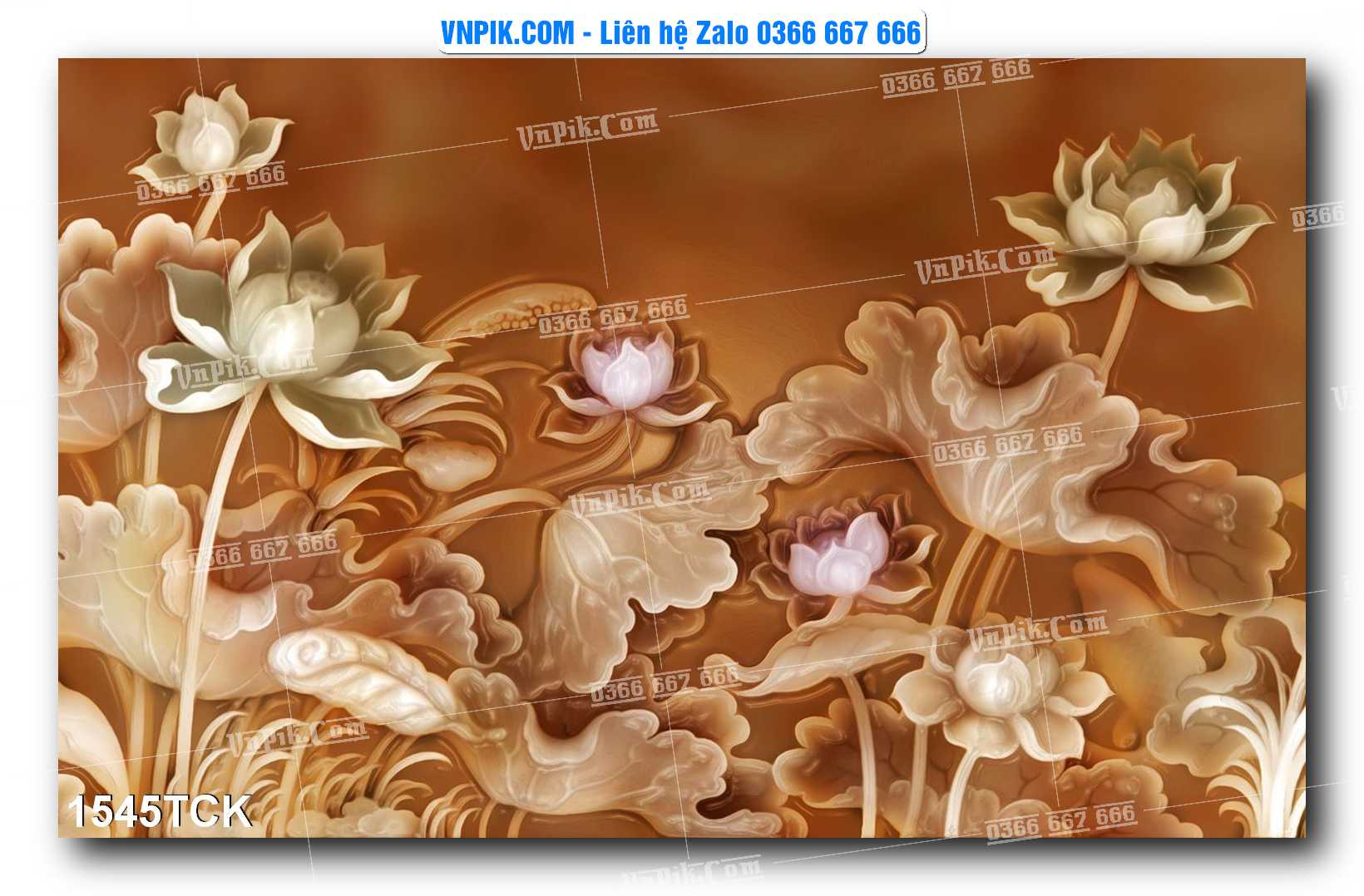 Tranh Hoa Sen – Cá Koi – Cá Chép 1545TCK