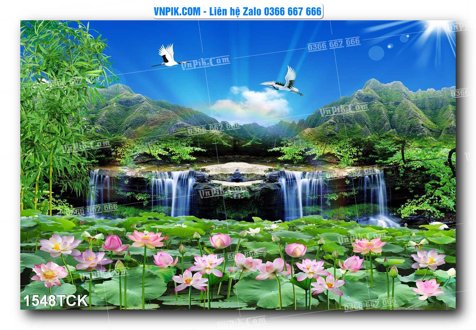 Tranh Hoa Sen – Cá Koi – Cá Chép 1548TCK