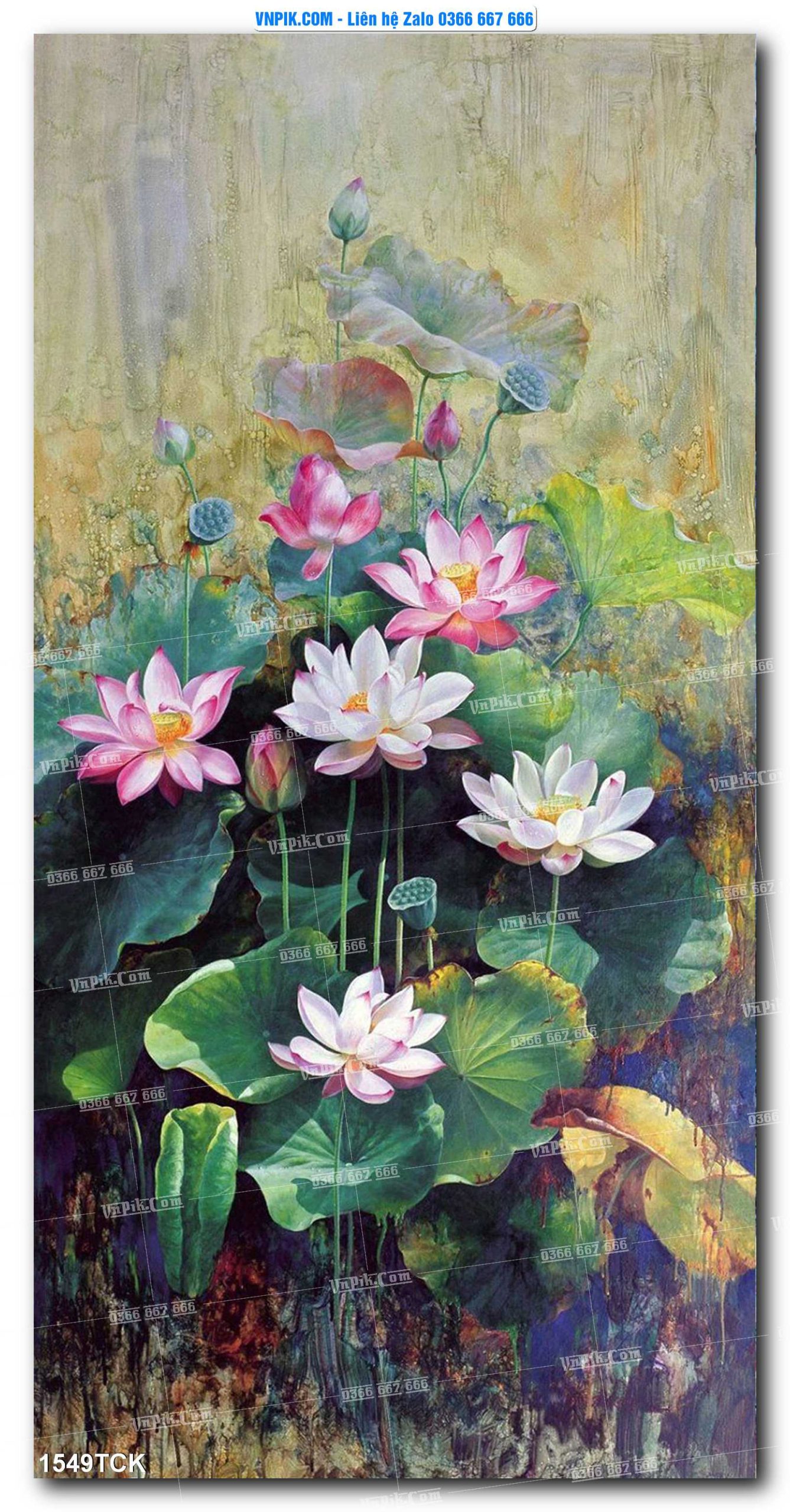 Tranh Hoa Sen – Cá Koi – Cá Chép 1549TCK