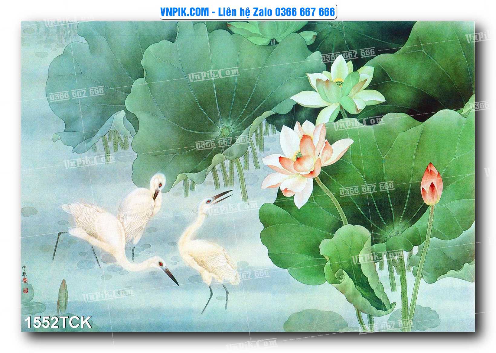 Tranh Hoa Sen – Cá Koi – Cá Chép 1552TCK