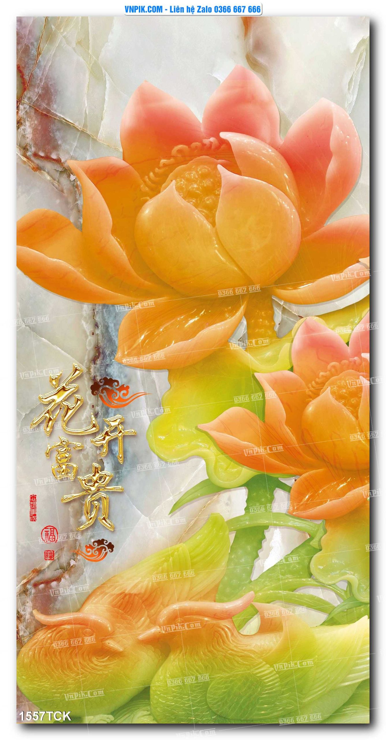 Tranh Hoa Sen – Cá Koi – Cá Chép 1557TCK