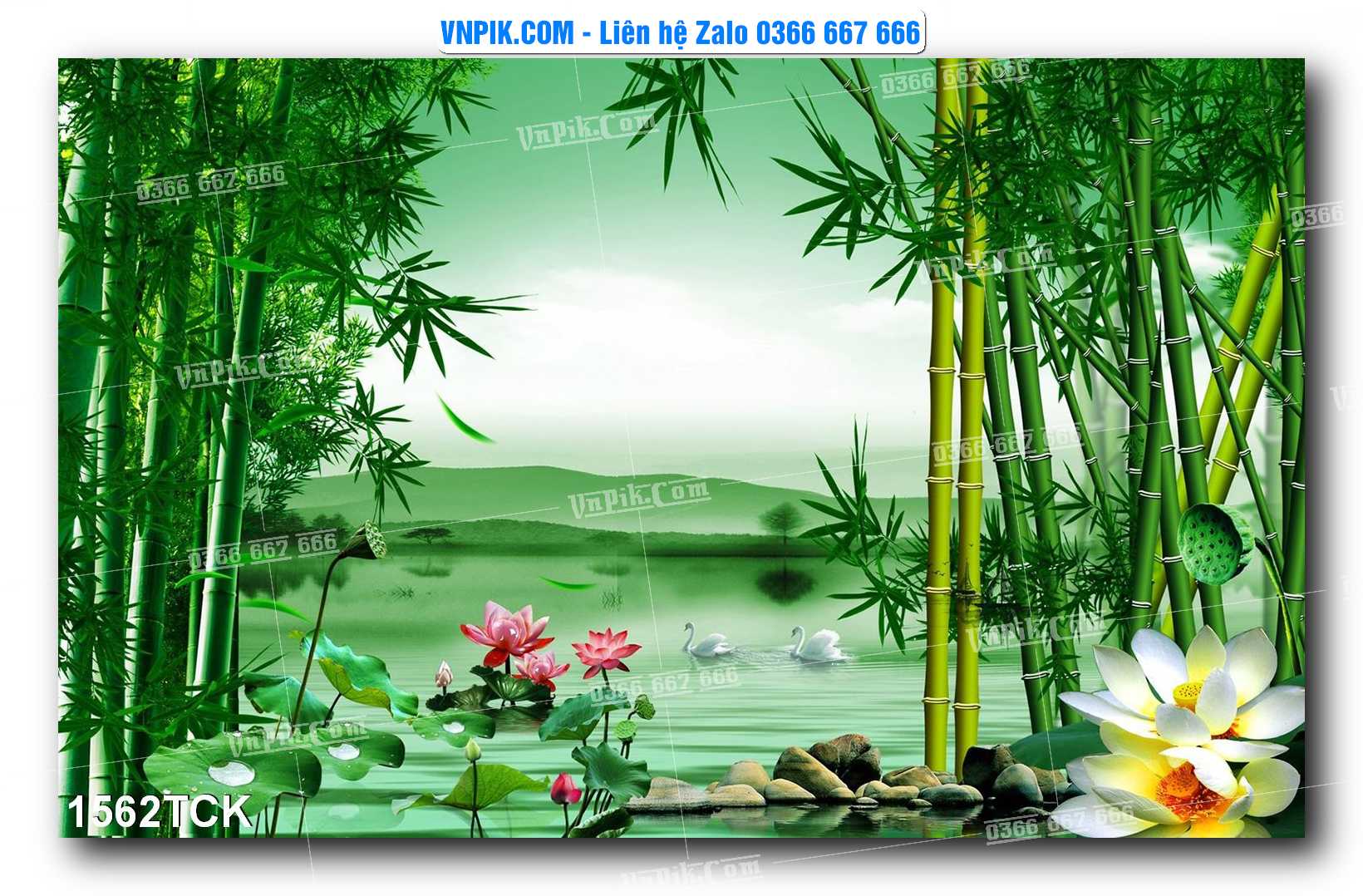 Tranh Hoa Sen – Cá Koi – Cá Chép 1562TCK