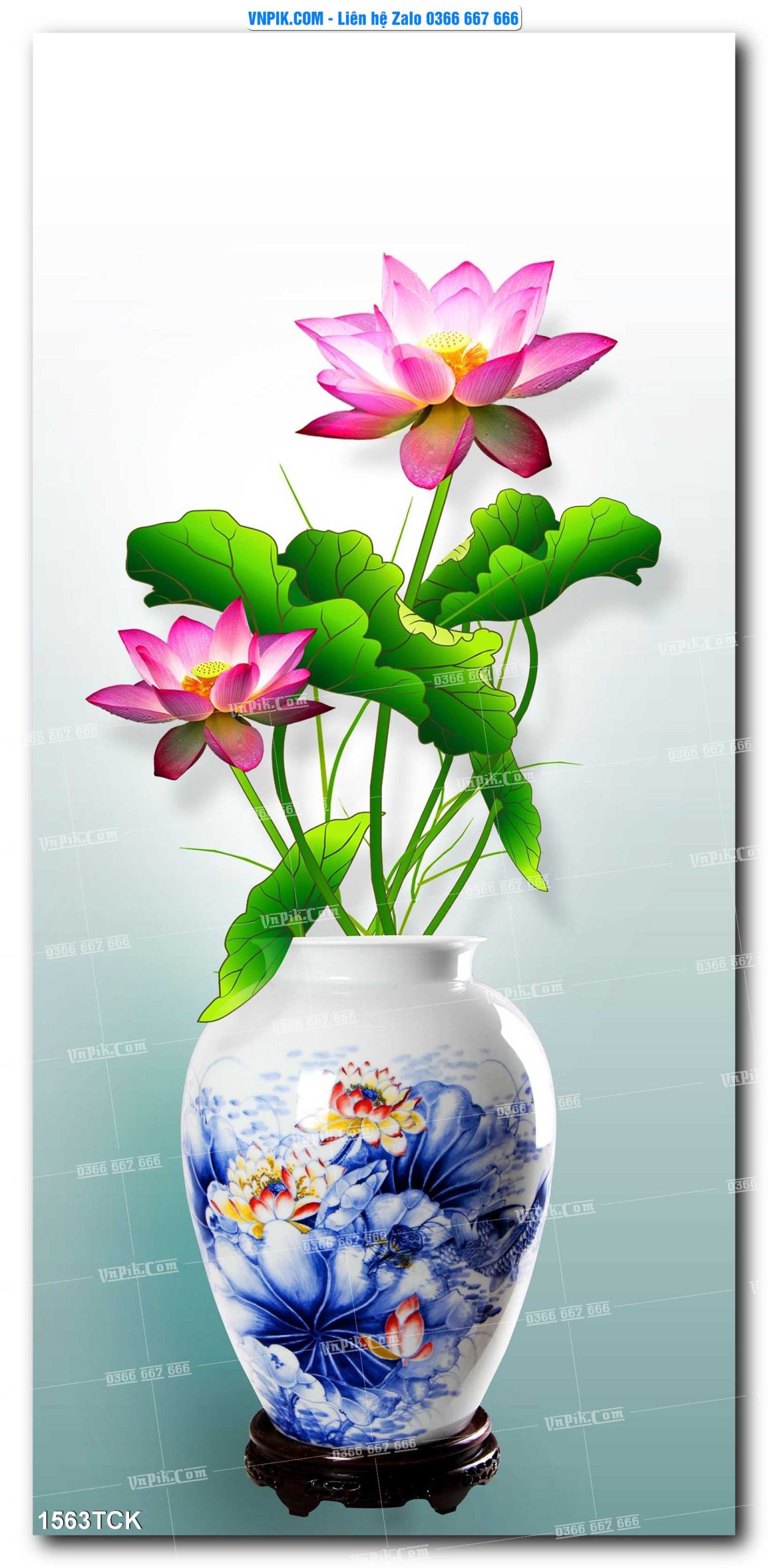 Tranh Hoa Sen – Cá Koi – Cá Chép 1563TCK