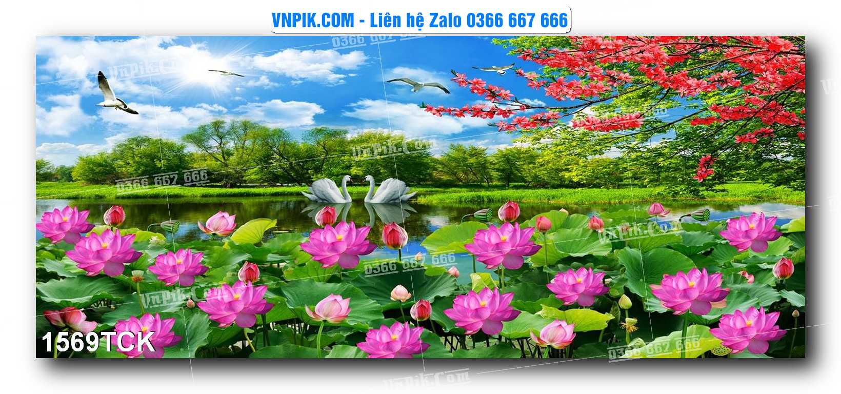 Tranh Hoa Sen – Cá Koi – Cá Chép 1569TCK