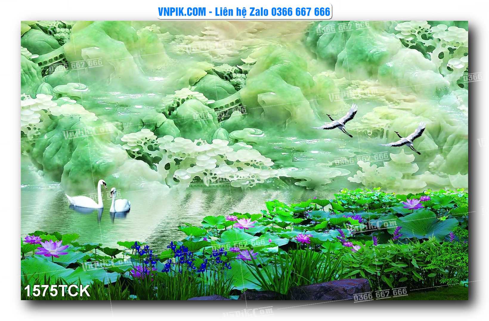 Tranh Hoa Sen – Cá Koi – Cá Chép 1575TCK