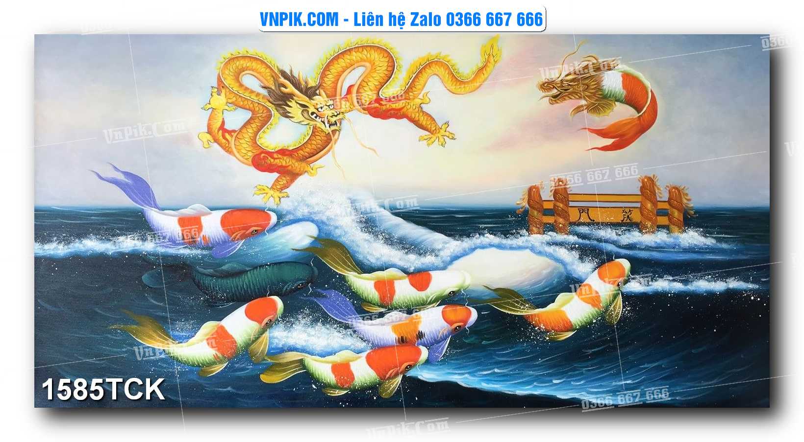 Tranh Hoa Sen – Cá Koi – Cá Chép 1585TCK