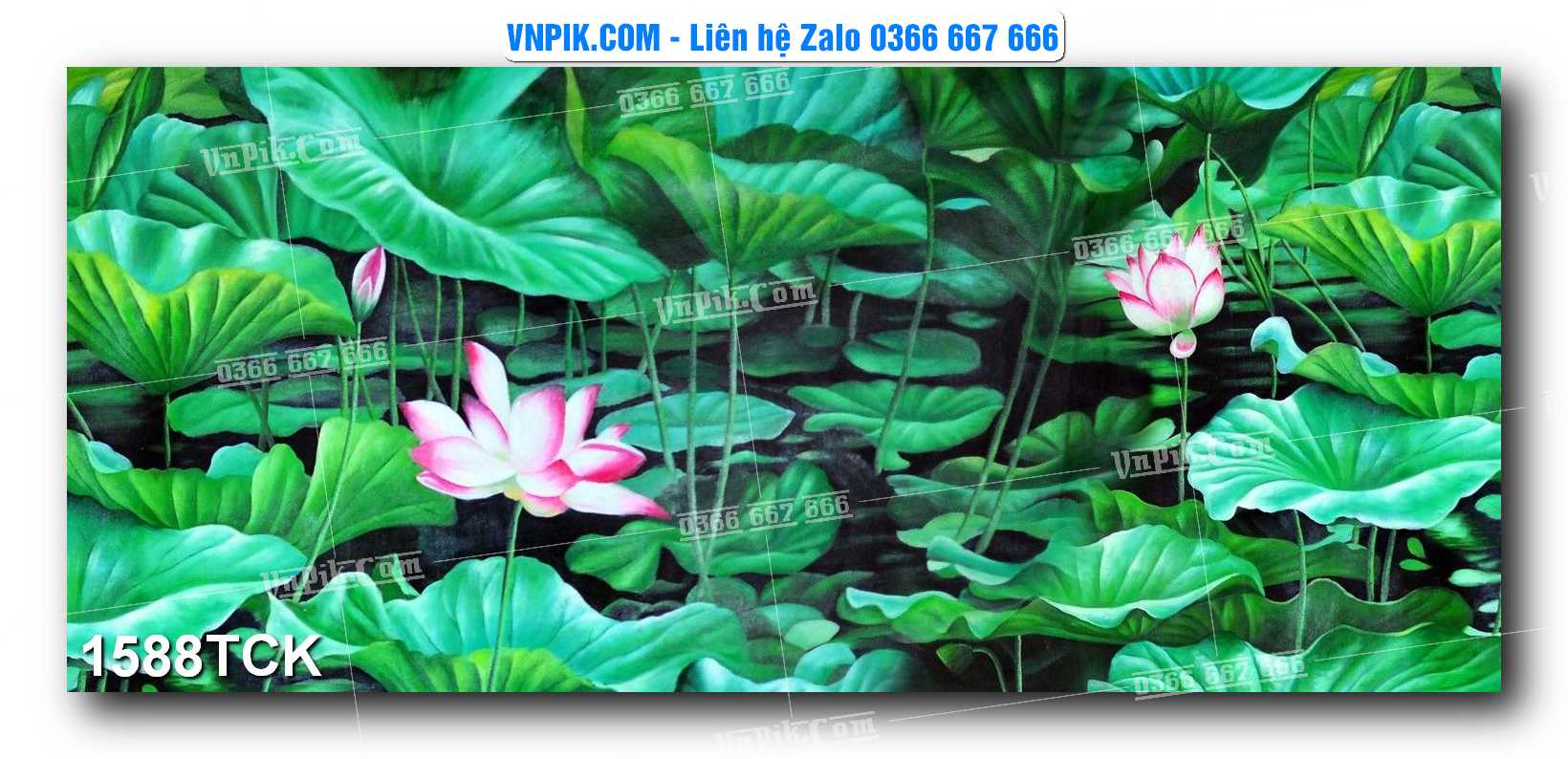 Tranh Hoa Sen – Cá Koi – Cá Chép 1588TCK