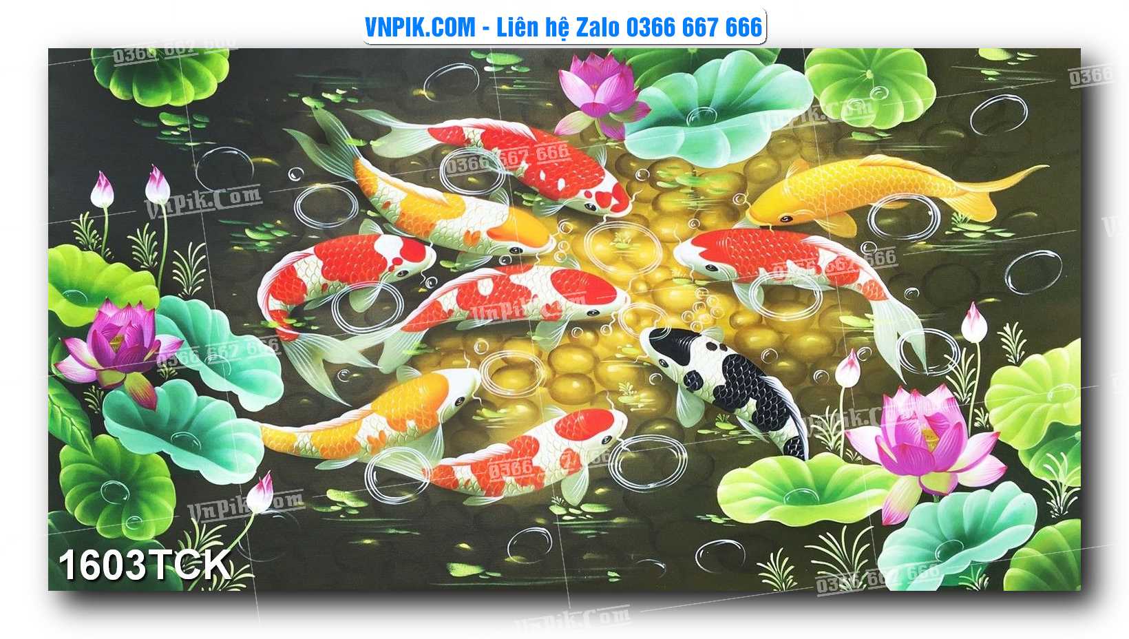 Tranh Hoa Sen – Cá Koi – Cá Chép 1603TCK