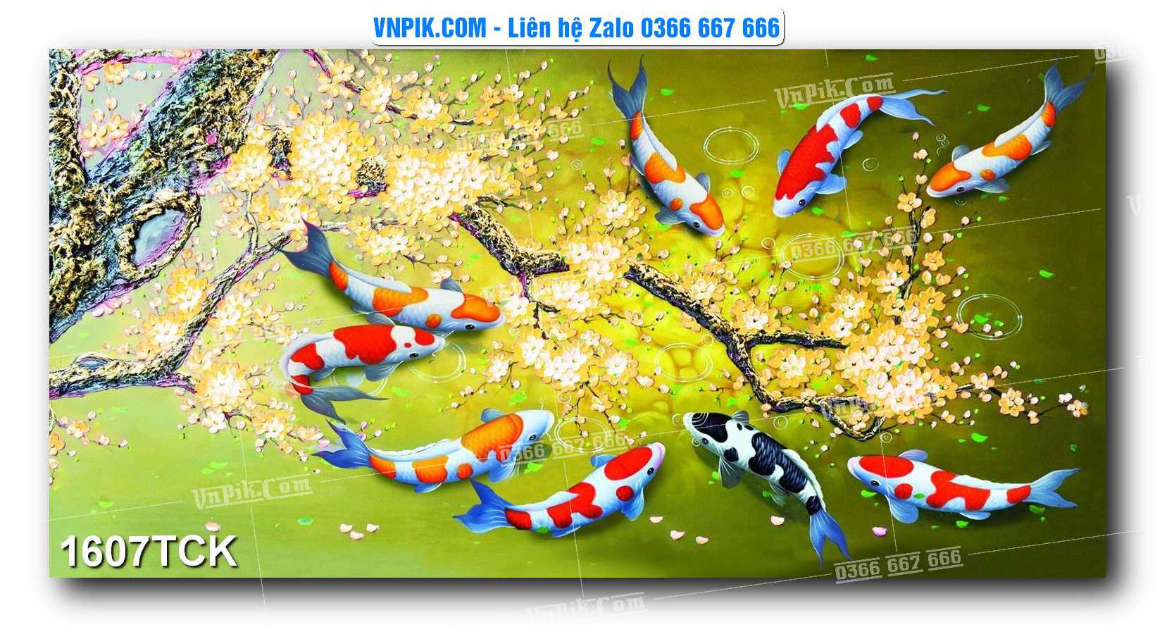 Tranh Hoa Sen – Cá Koi – Cá Chép 1607TCK
